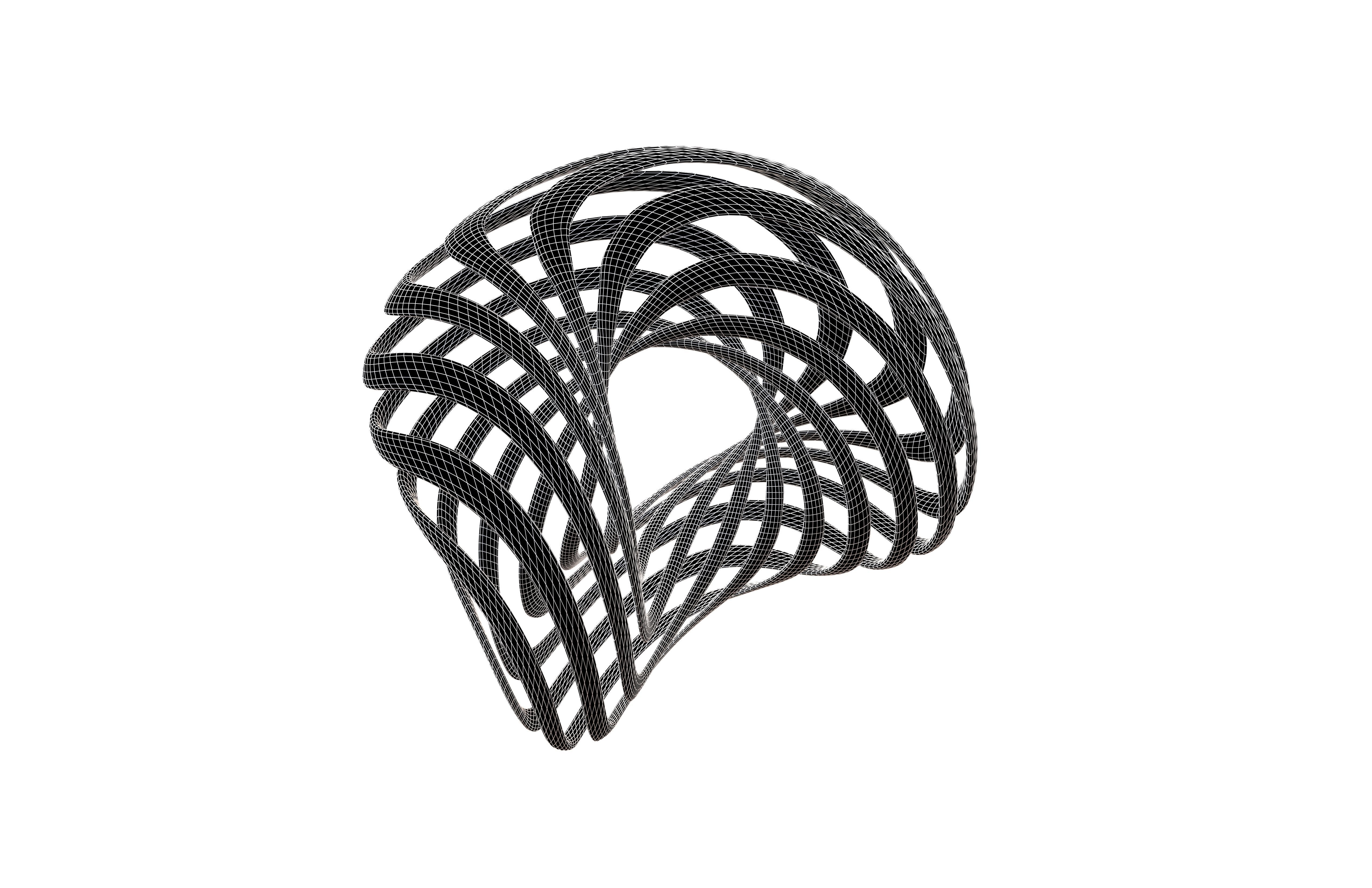 Abstract Ring Sphere v1 008 Low-poly 3D model_6