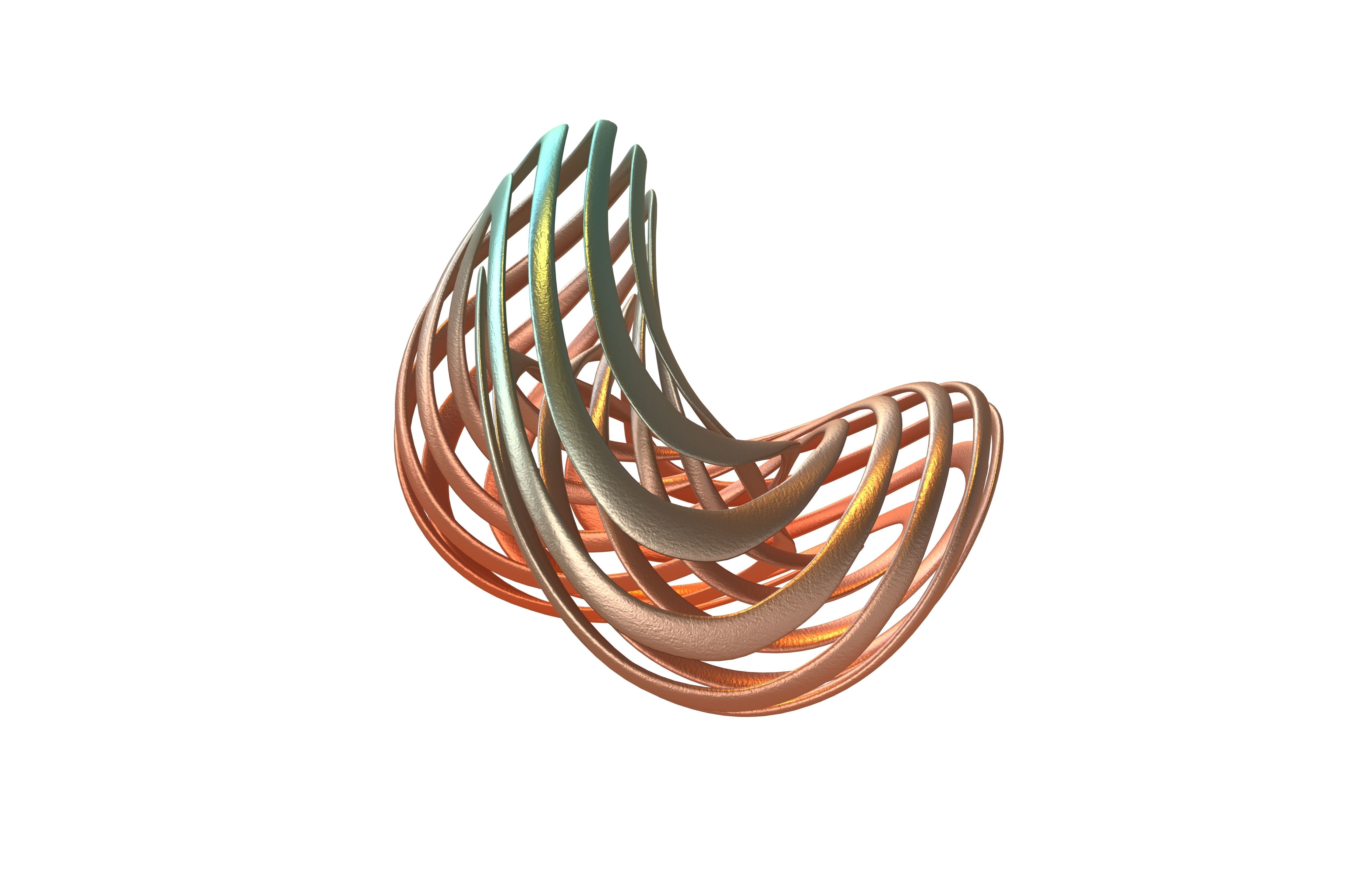 Abstract Ring Sphere v1 008 Low-poly 3D model_2