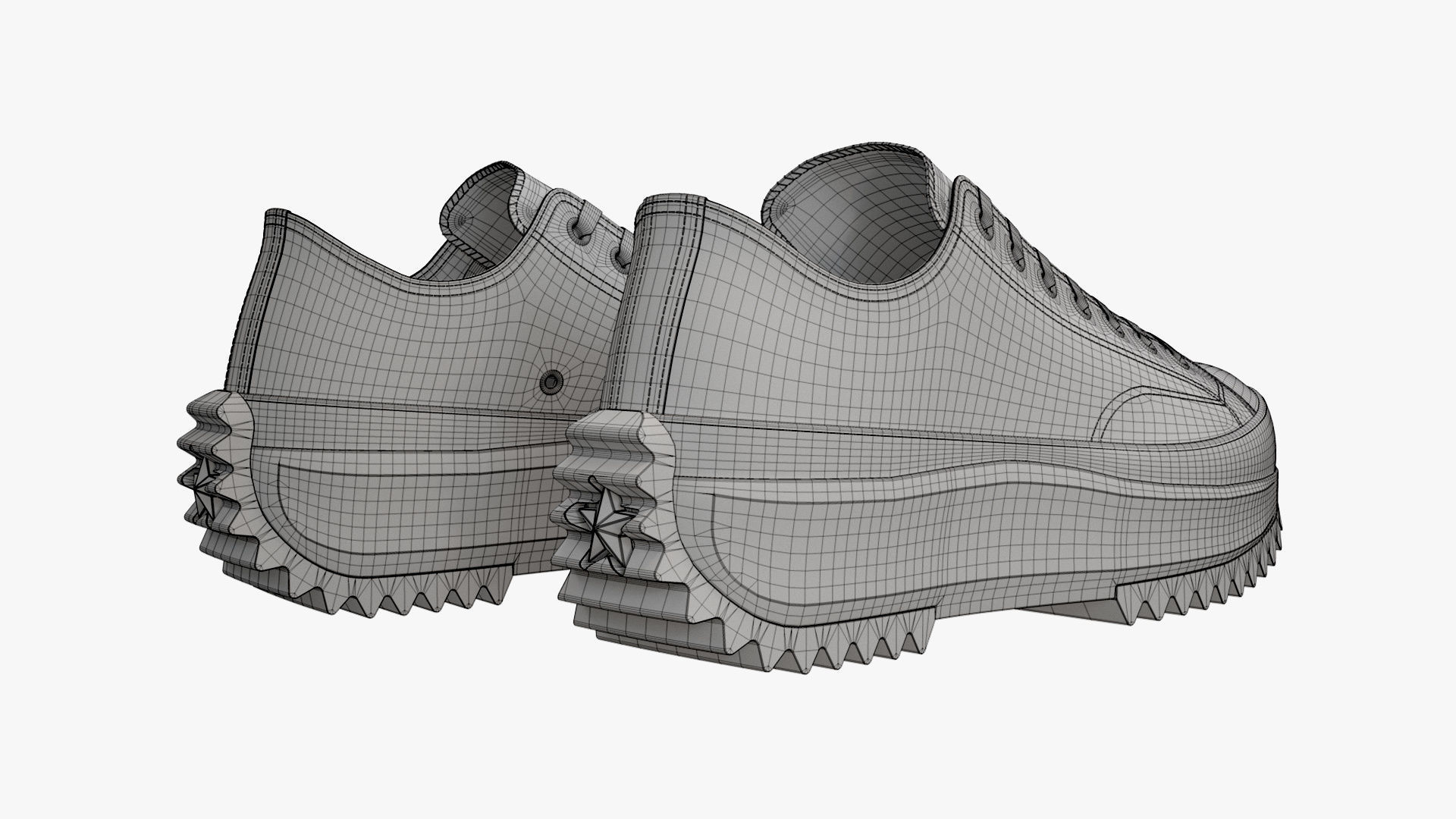 Converse Run Star Hike Platform Low Top Mono Black 3D model_12