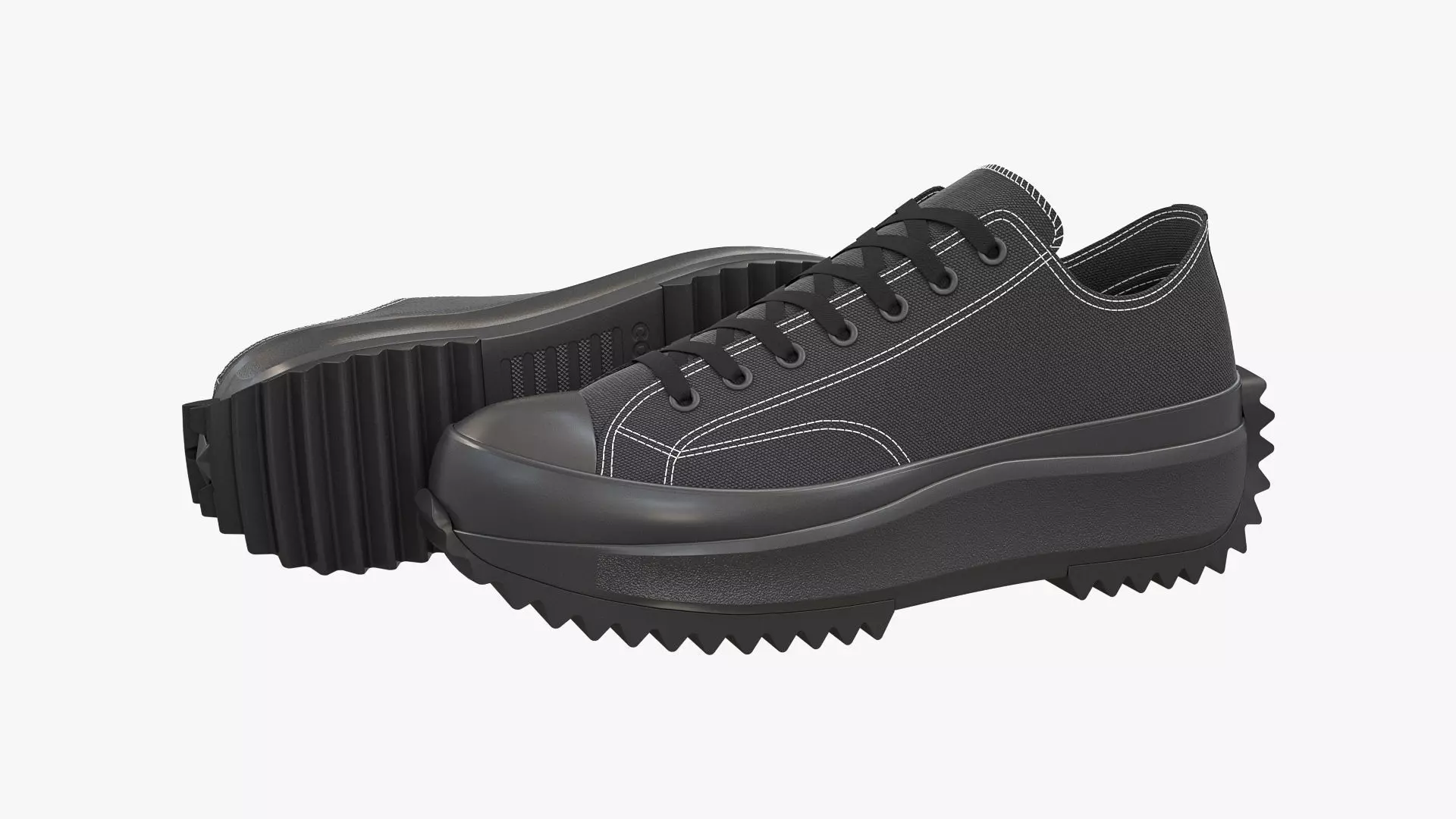 Converse Run Star Hike Platform Low Top Mono Black 3D model_0