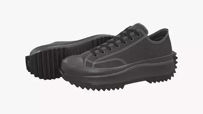 Converse Run Star Hike Platform Low Top Mono Black 3D model