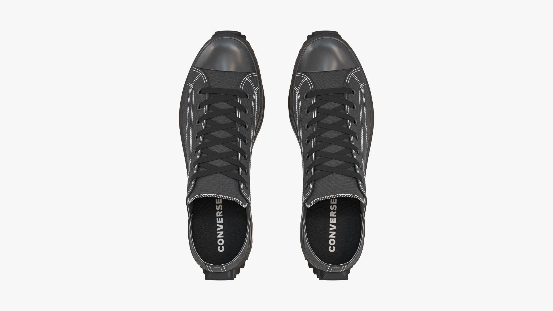 Converse Run Star Hike Platform Low Top Mono Black 3D model_2