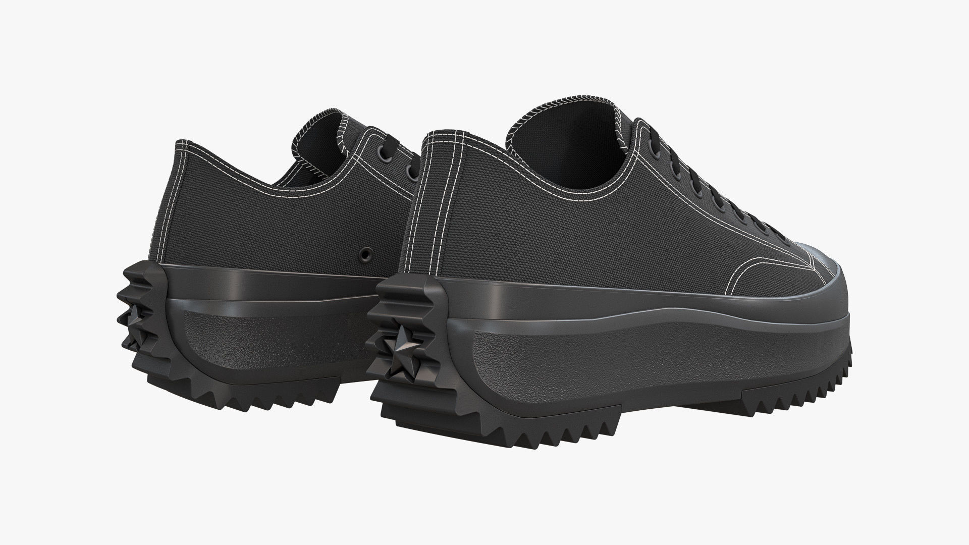 Converse Run Star Hike Platform Low Top Mono Black 3D model_4