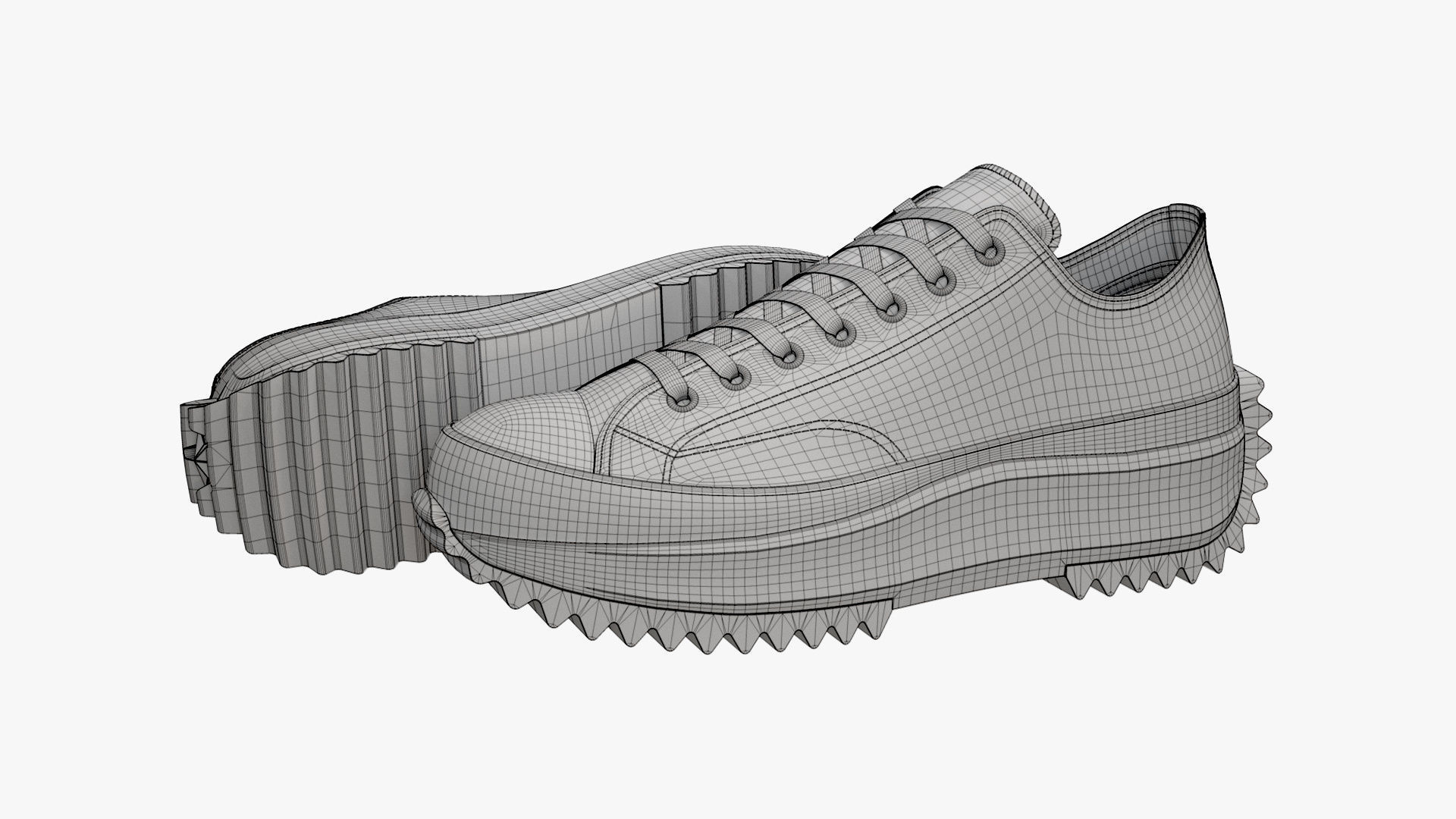 Converse Run Star Hike Platform Low Top Mono Black 3D model_10