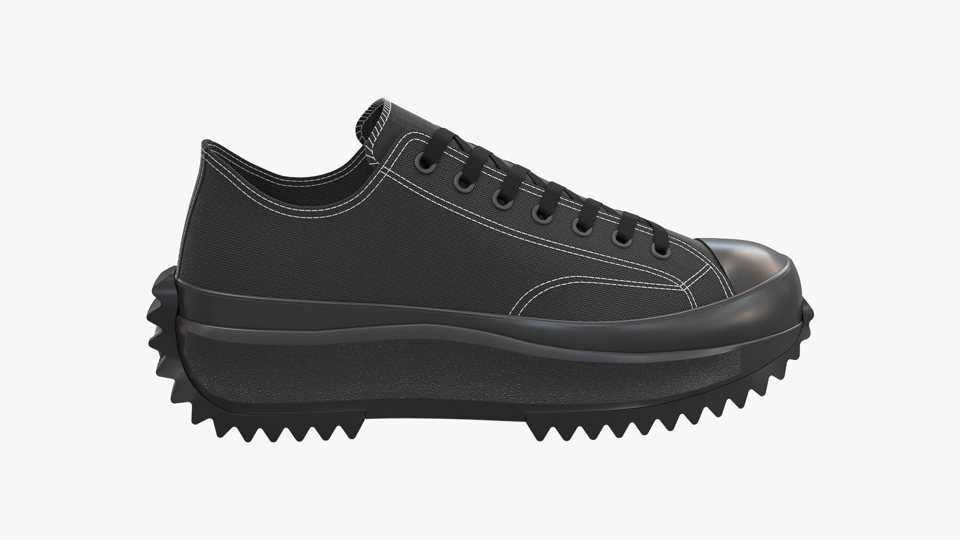 Converse Run Star Hike Platform Low Top Mono Black 3D model_5