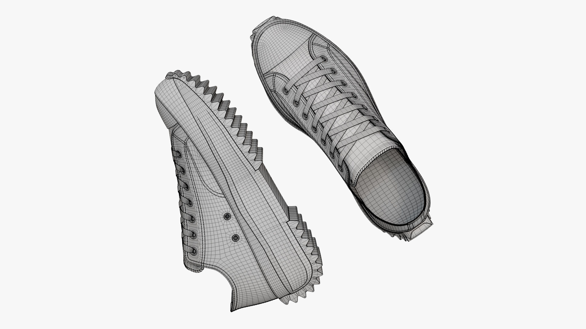 Converse Run Star Hike Platform Low Top Mono Black 3D model_11