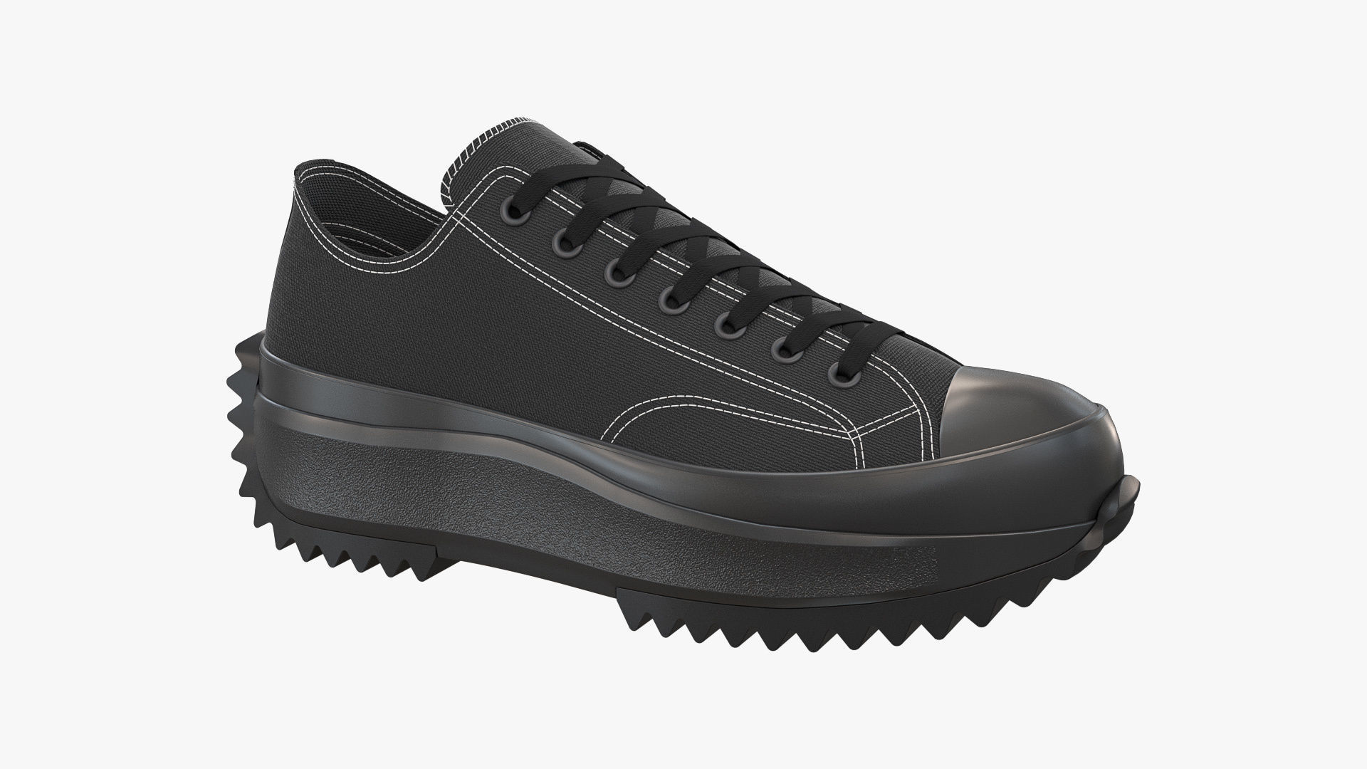 Converse Run Star Hike Platform Low Top Mono Black 3D model_8