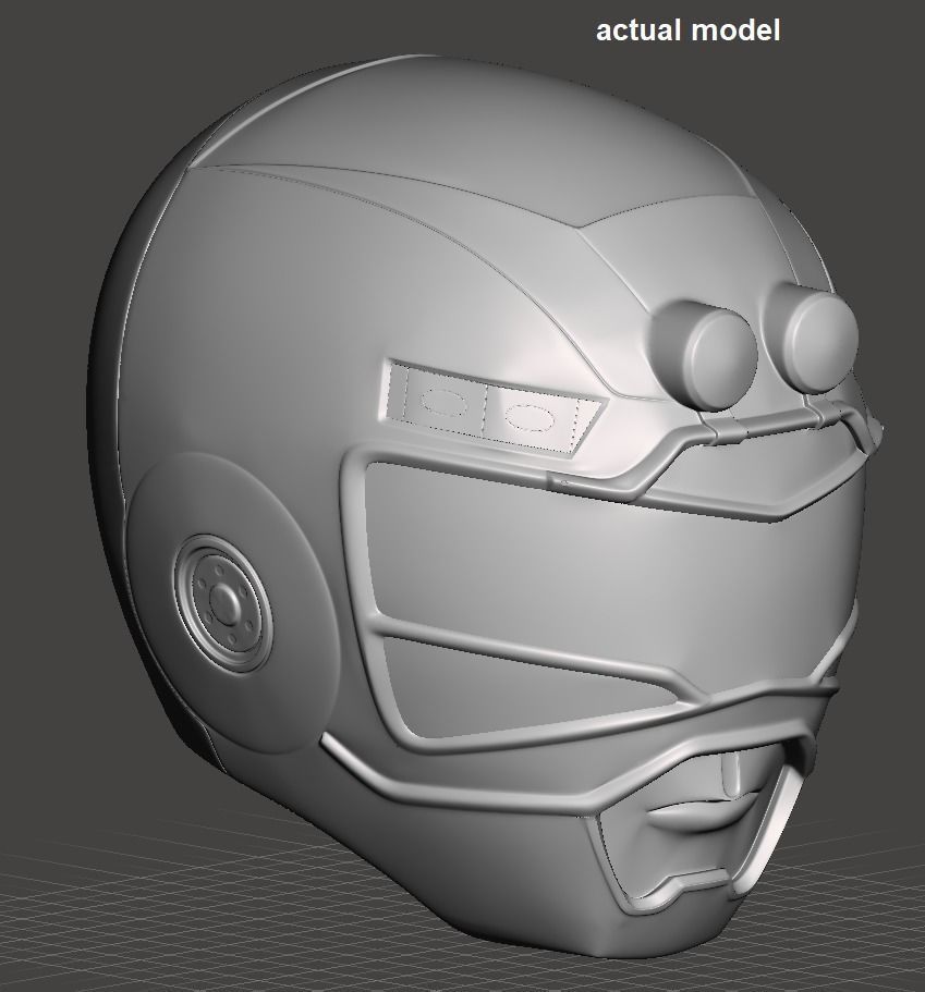 Power Rangers Turbo Red Ranger helmet 3D print model_4