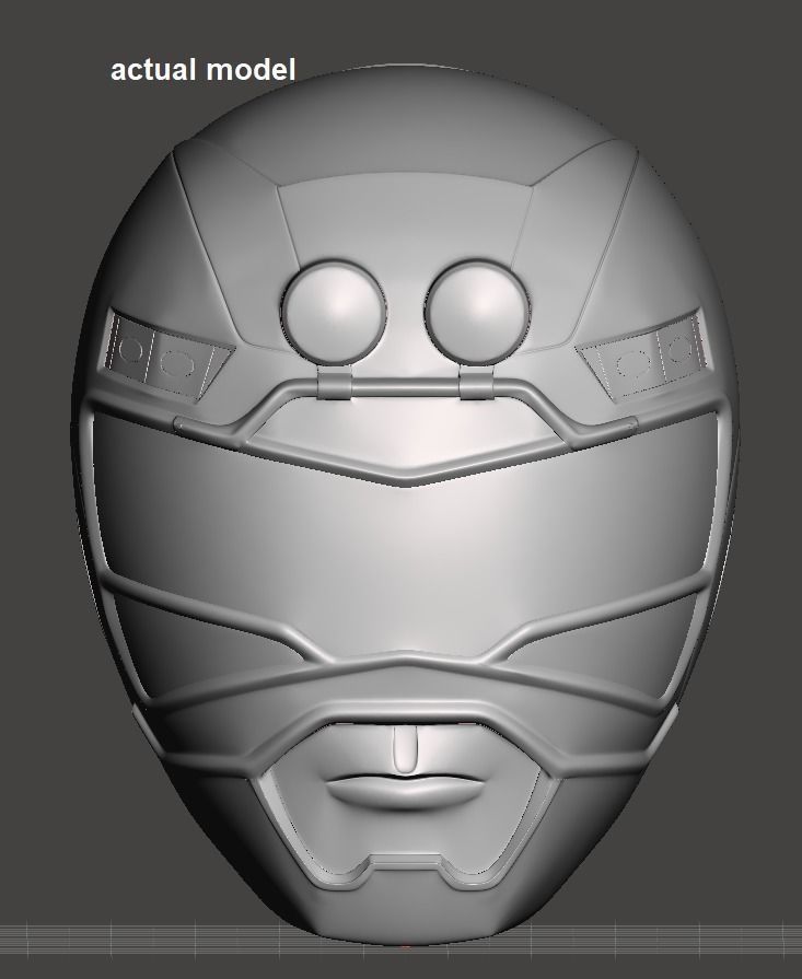 Power Rangers Turbo Red Ranger helmet 3D print model_5