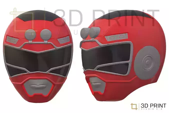 Power Rangers Turbo Red Ranger helmet 3D print model Power Rangers Turbo Red Ranger helmet 3D print model