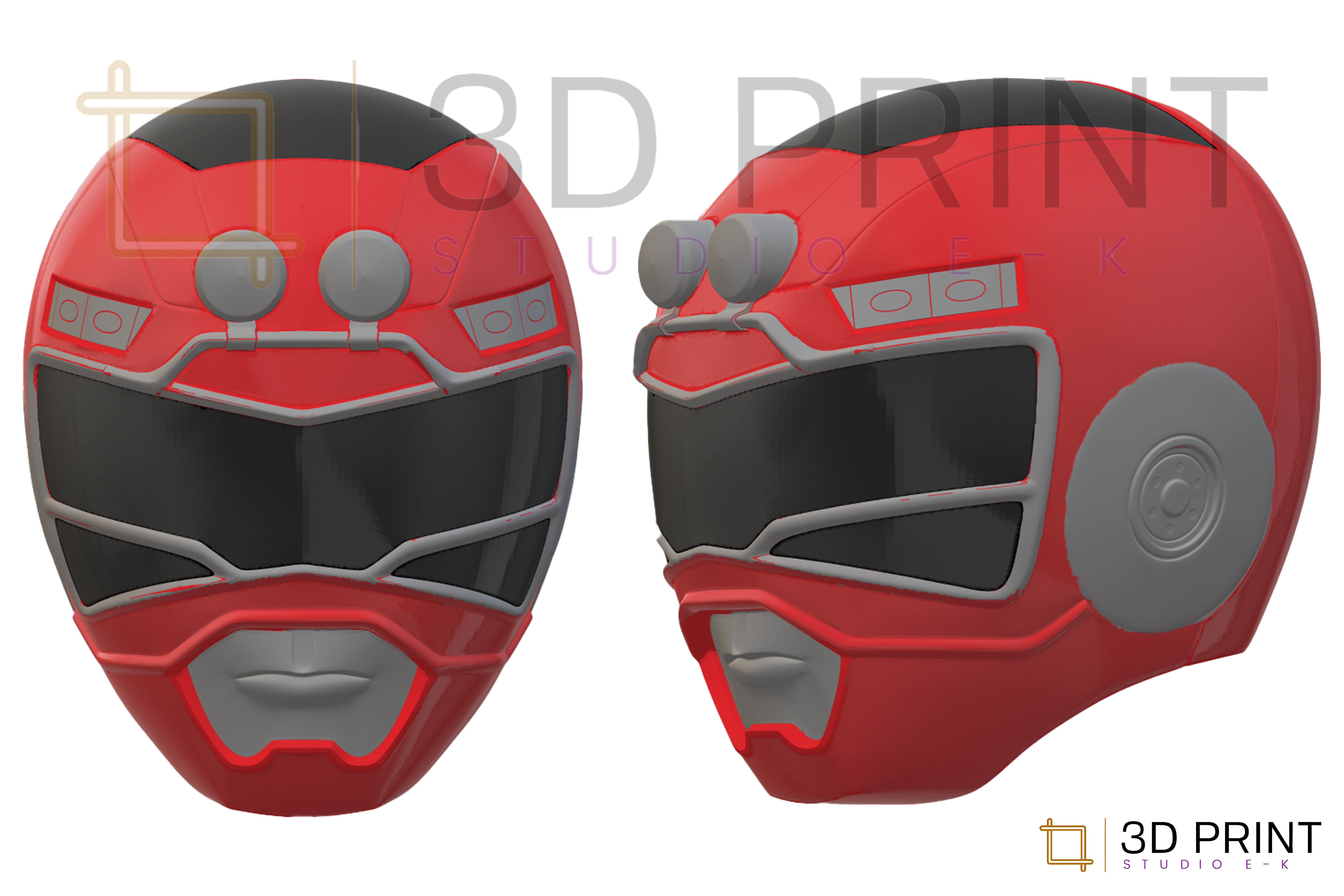 Power Rangers Turbo Red Ranger helmet 3D model 3D printable CGTrader