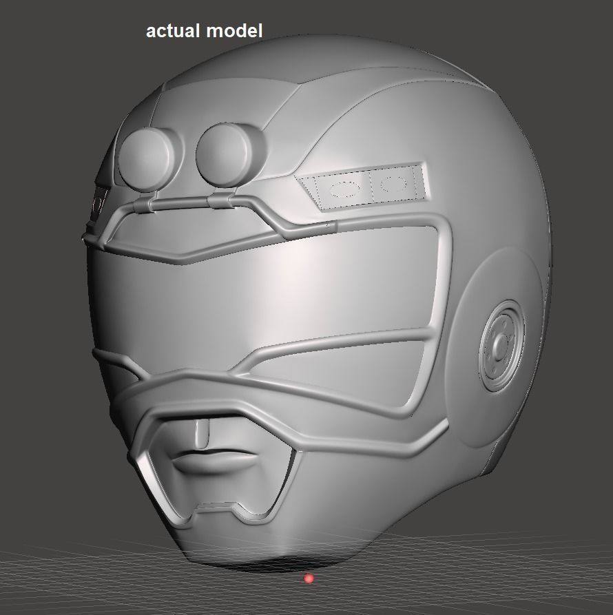 Power Rangers Turbo Red Ranger helmet 3D print model_6