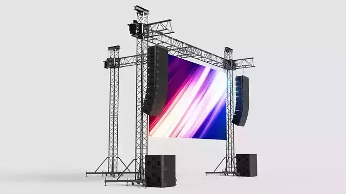 Truss Speakers and Led Screen Model