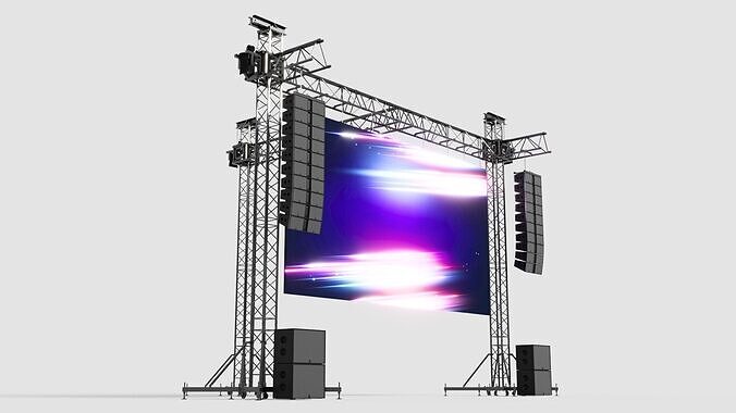 Truss Speakers and Led Screen Model 3D model