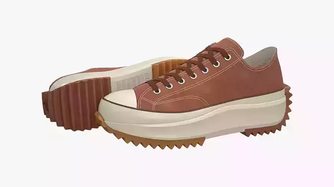 Converse Run Star Hike Platform Low Top Brown Leather