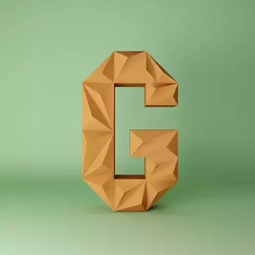 3D letter Low poly origami geometric 3D model