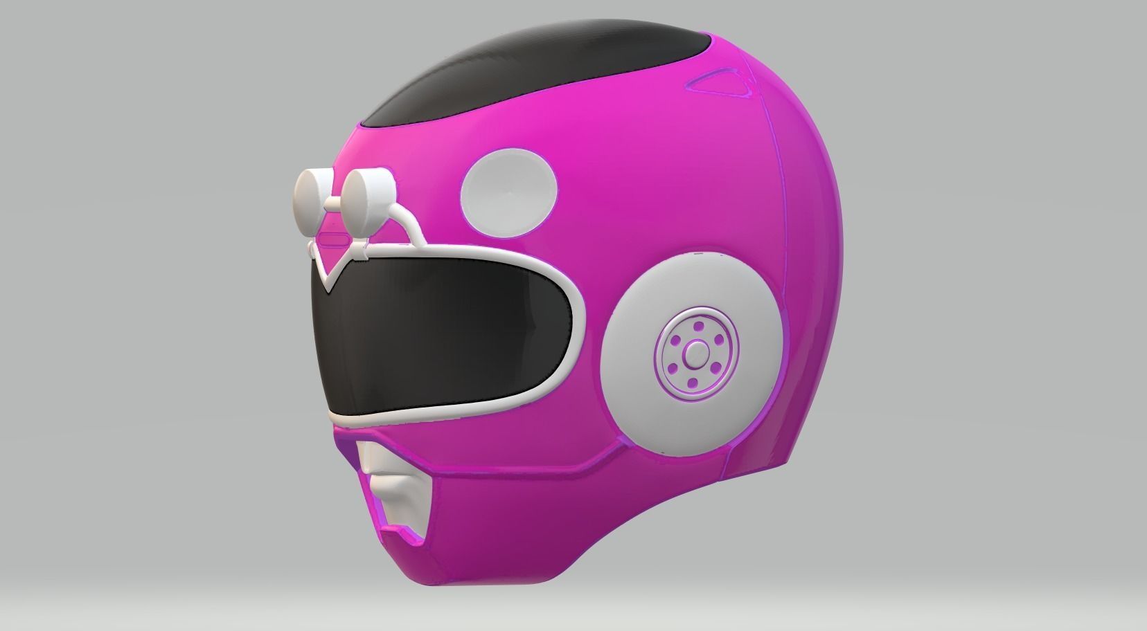 Power Rangers Turbo Pink Ranger helmet  3D print model_3