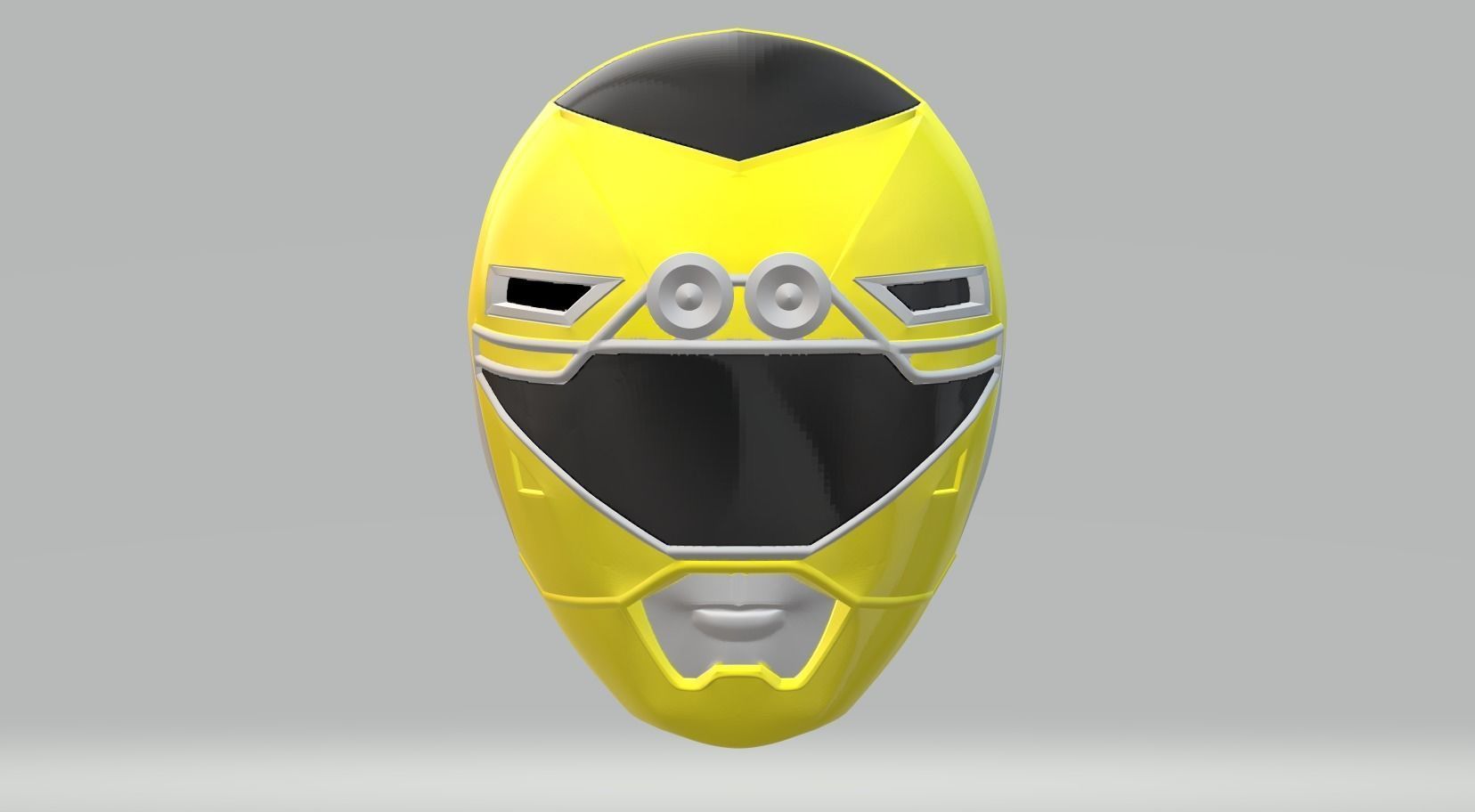 Power Rangers Turbo Yellow Ranger helmet 3D print model_3
