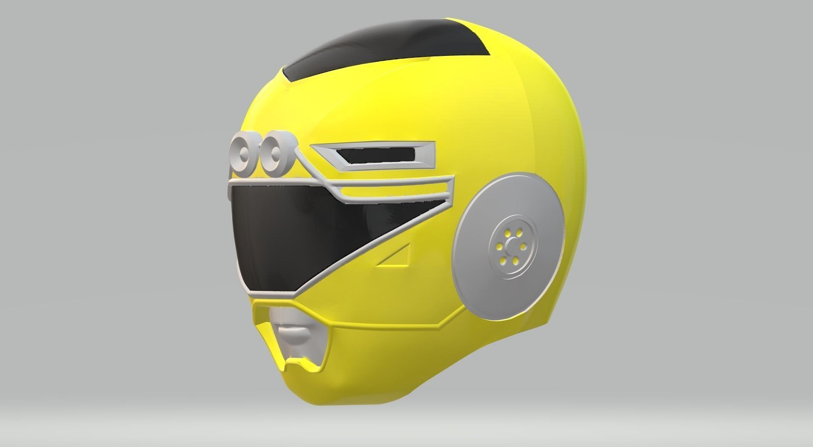 Power Rangers Turbo Yellow Ranger helmet 3D print model_2