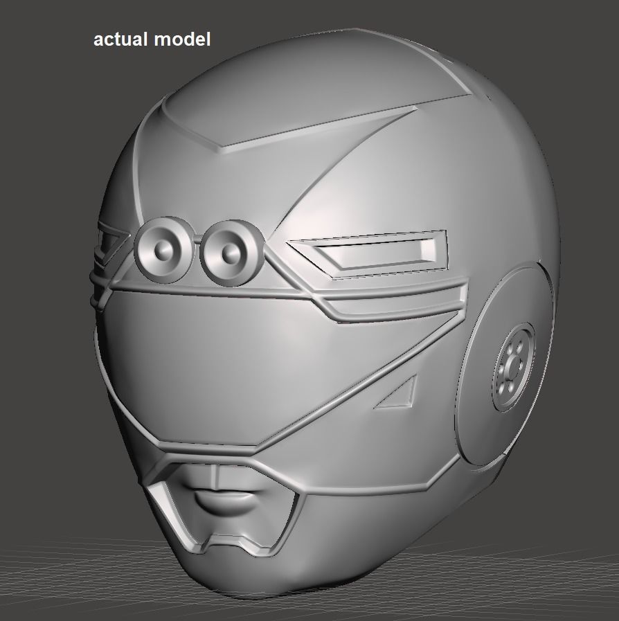 Power Rangers Turbo Yellow Ranger helmet 3D print model_4