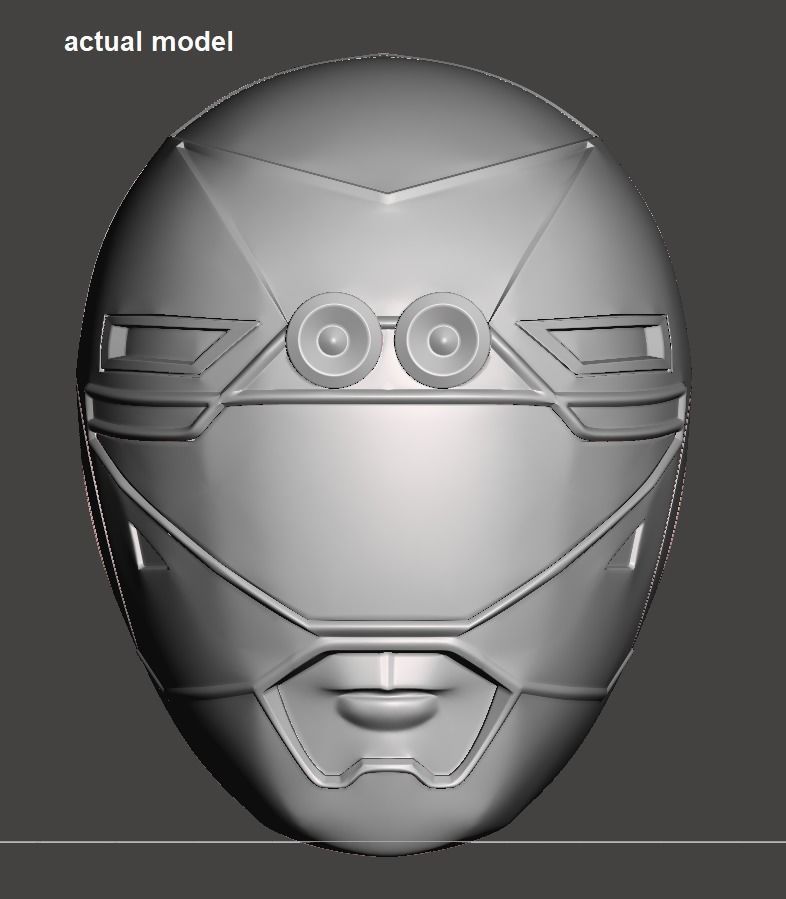 Power Rangers Turbo Yellow Ranger helmet 3D print model_5