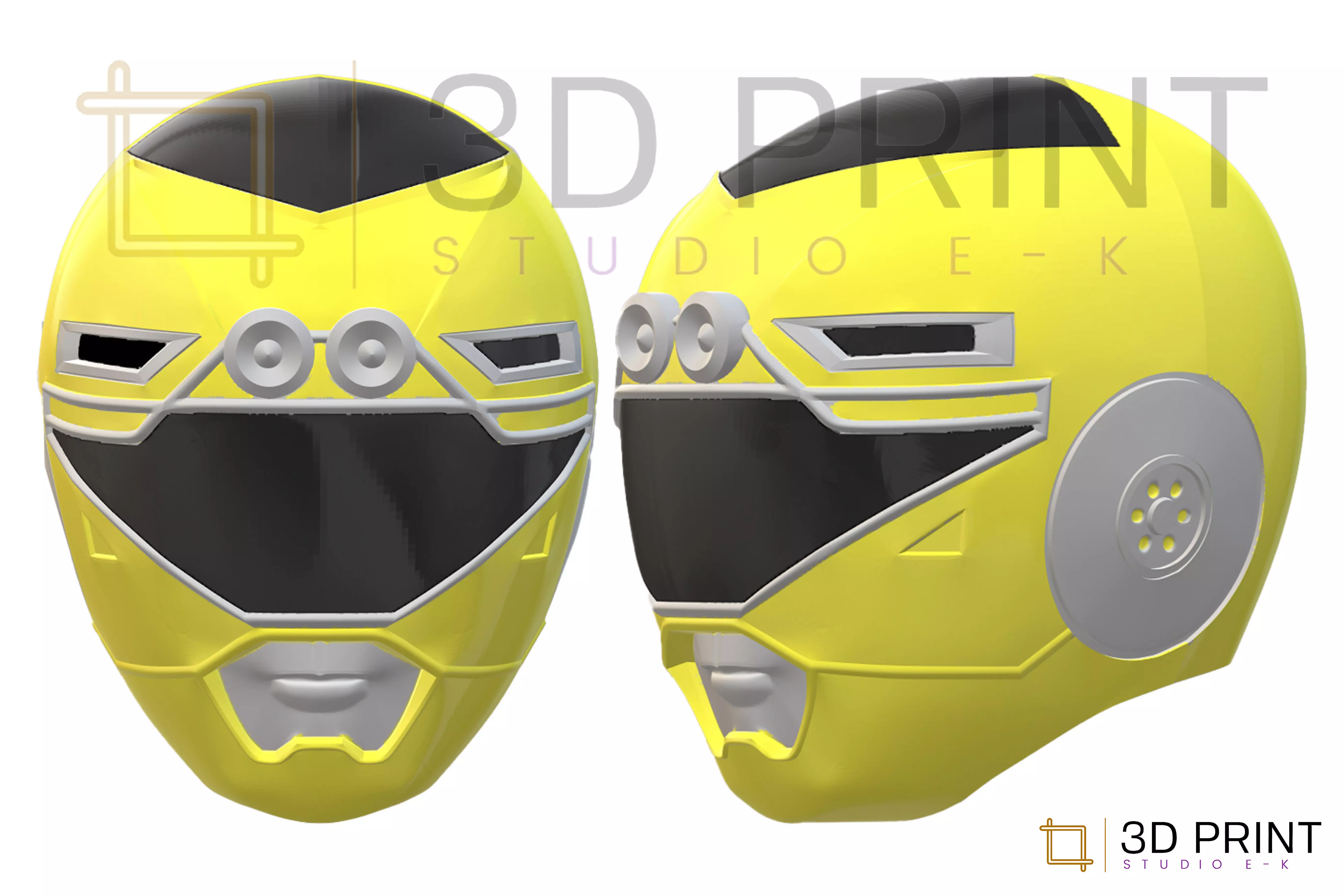 Power Rangers Turbo Yellow Ranger helmet 3D print model_0