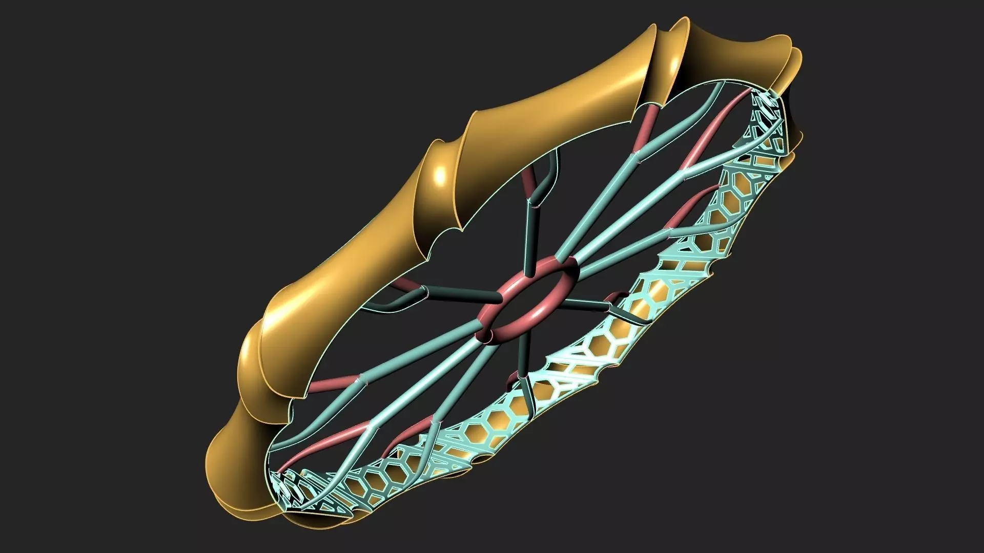 Fusion bracelet bangle 06 in 4 sizes 3D print model_0