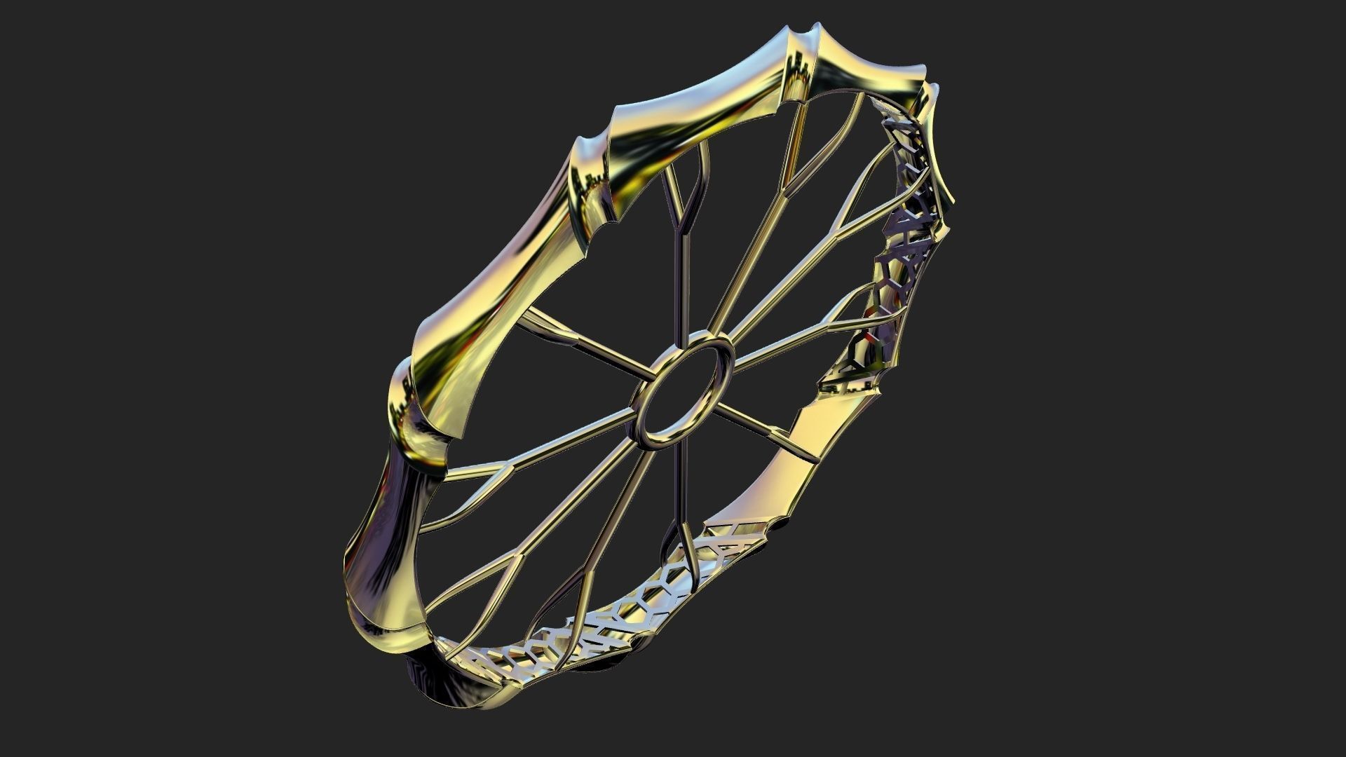 Fusion bracelet bangle 06 in 4 sizes 3D print model_2