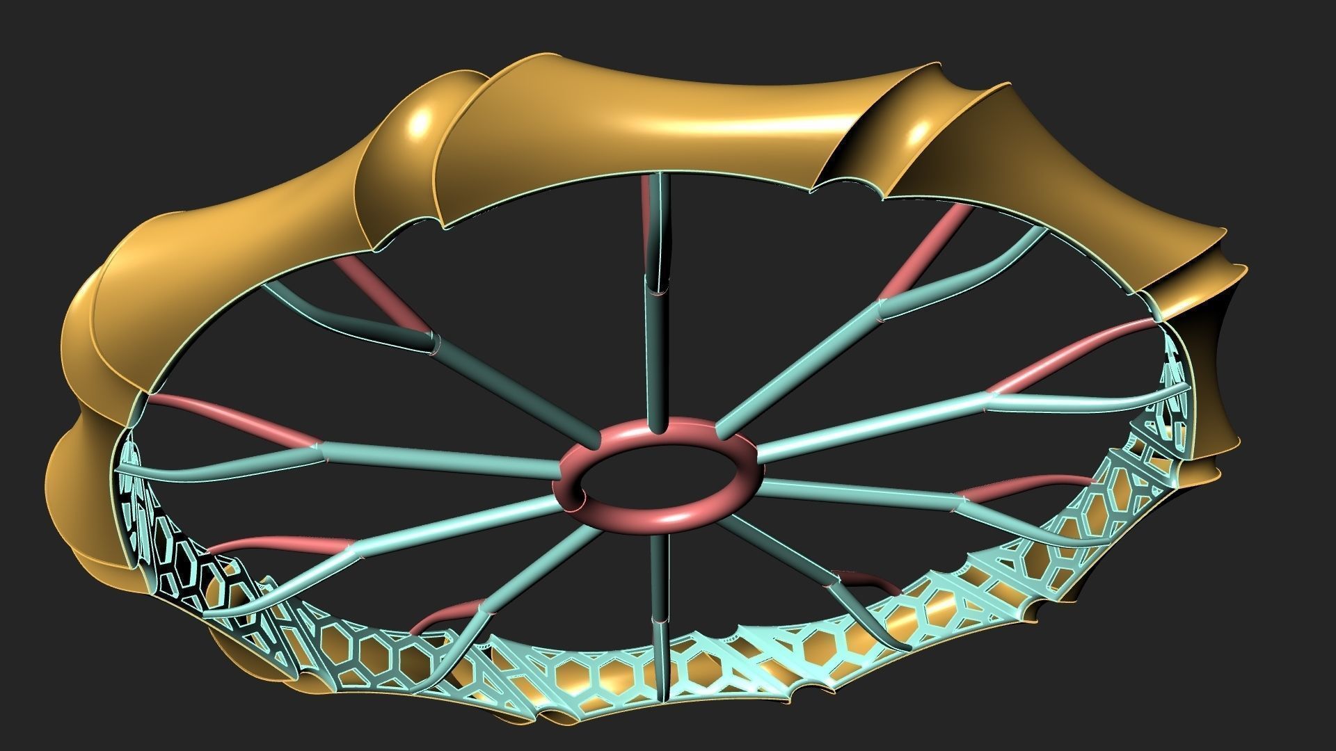 Fusion bracelet bangle 06 in 4 sizes 3D print model_6