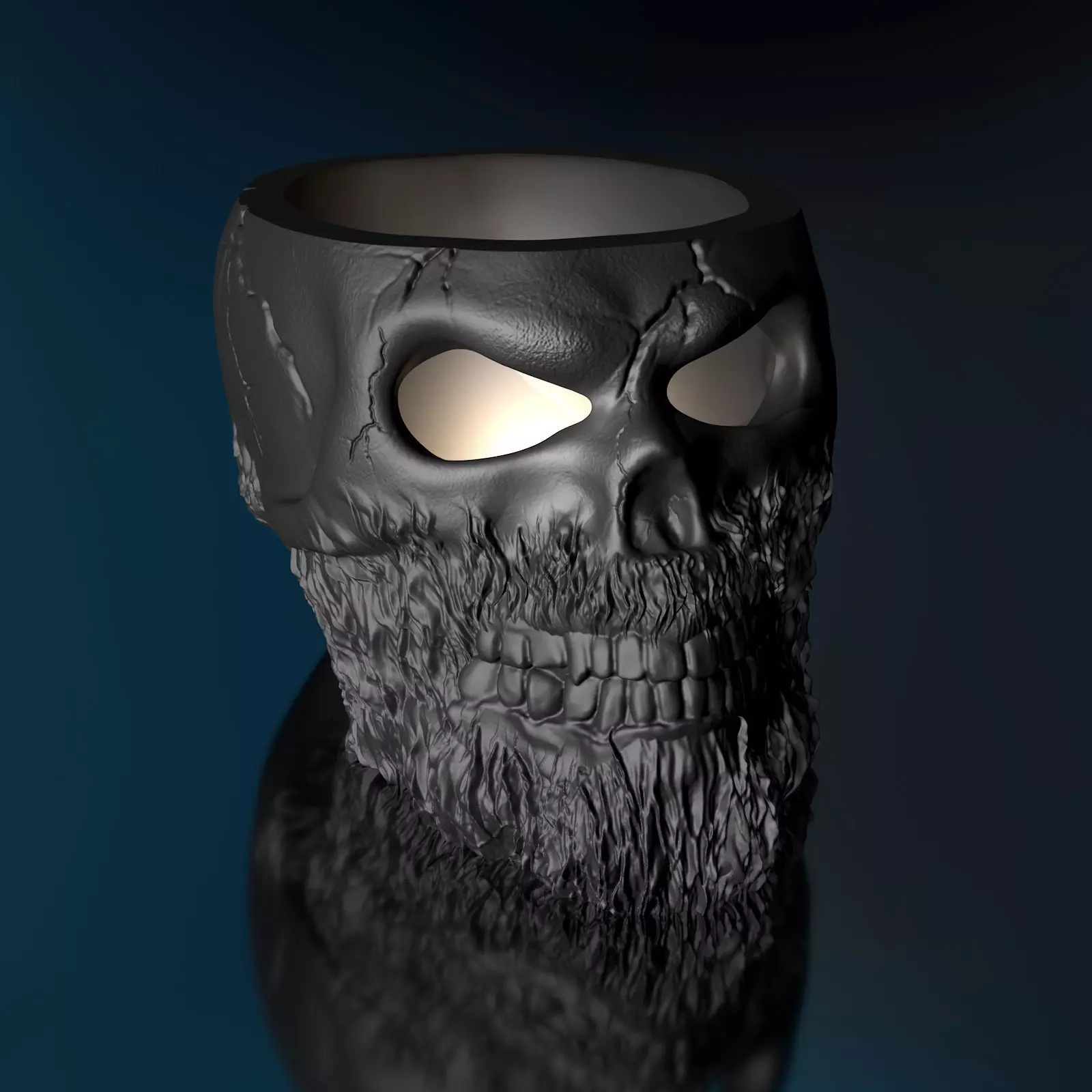 Beard - Skull-hollow 3D Print Model 3D print model