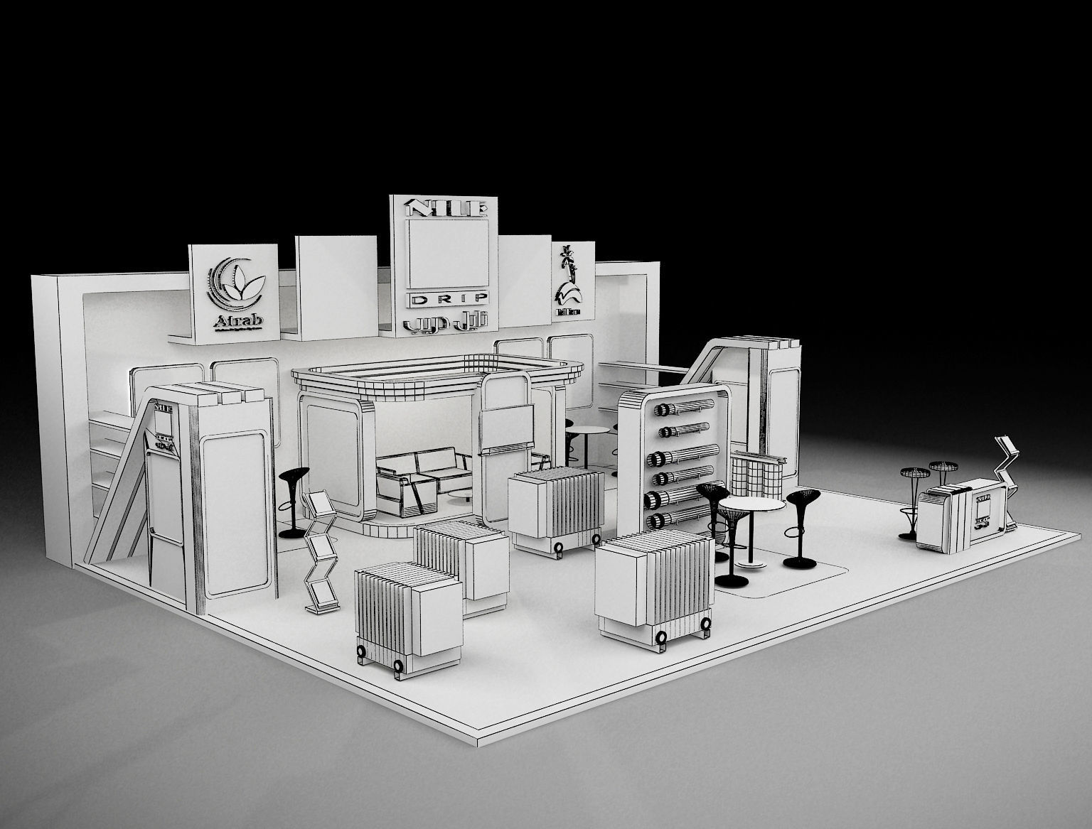 Booth Exhibition Stand a297 3D model_5
