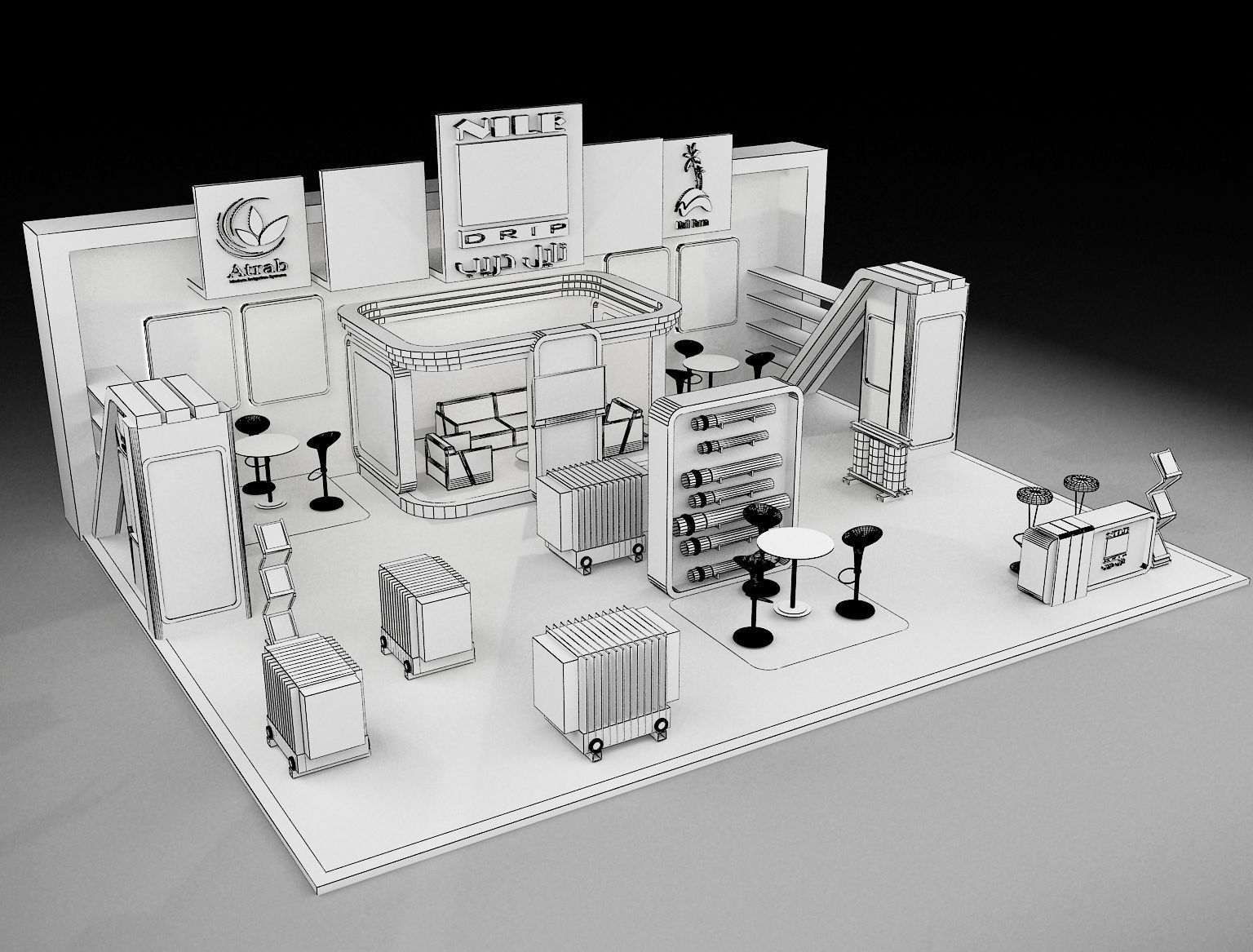 Booth Exhibition Stand a297 3D model_17