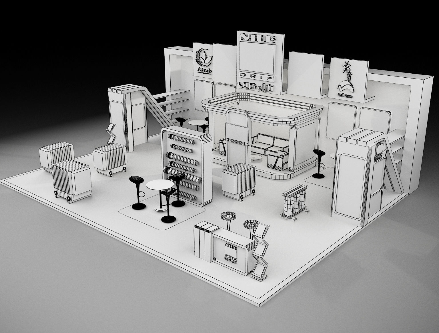 Booth Exhibition Stand a297 3D model_1