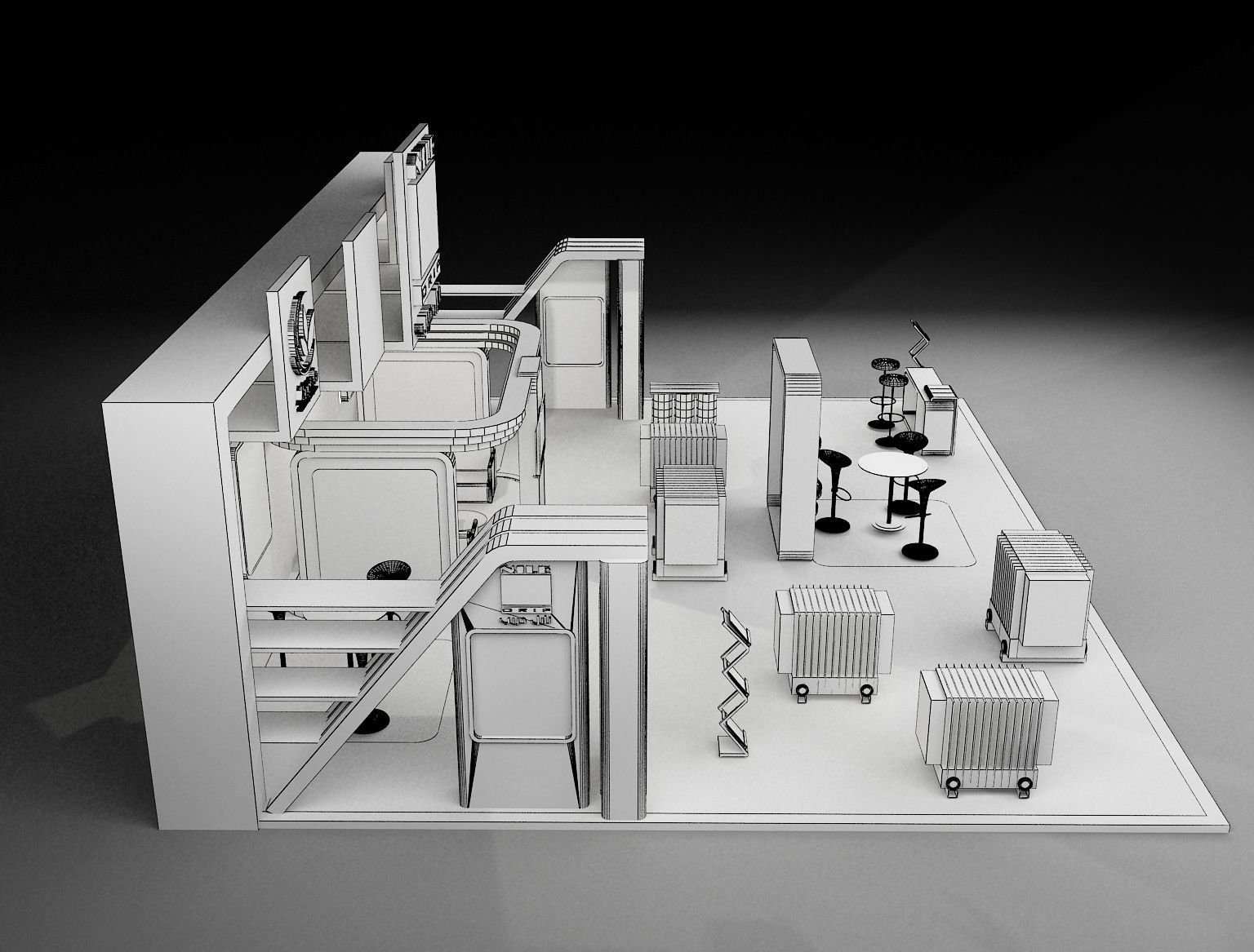 Booth Exhibition Stand a297 3D model_7