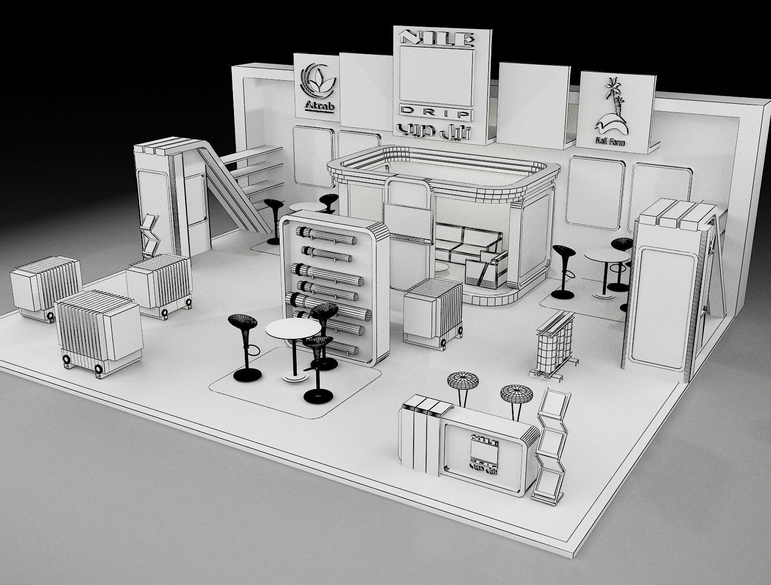 Booth Exhibition Stand a297 3D model_13