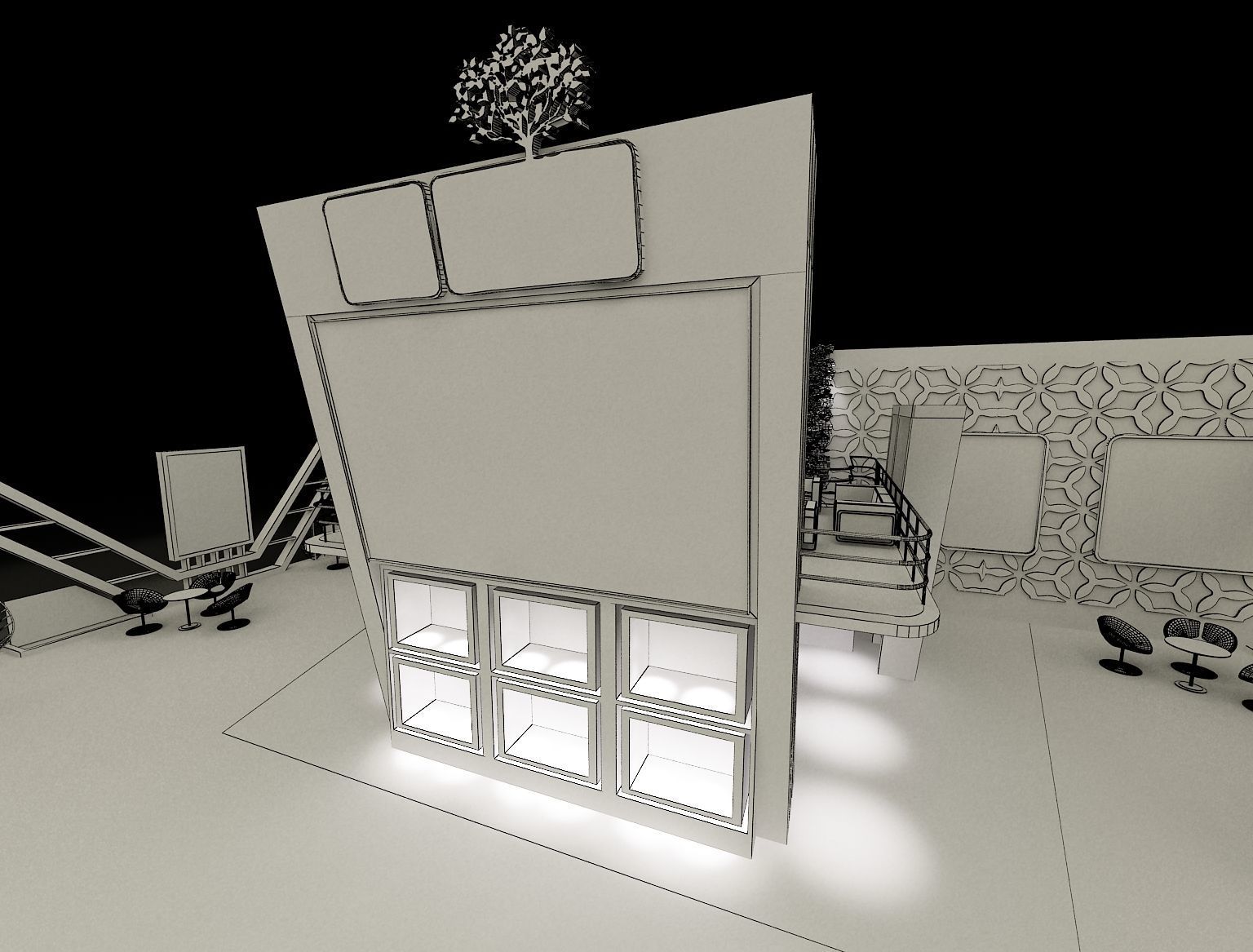 Booth Exhibition Stand a296 3D model_12