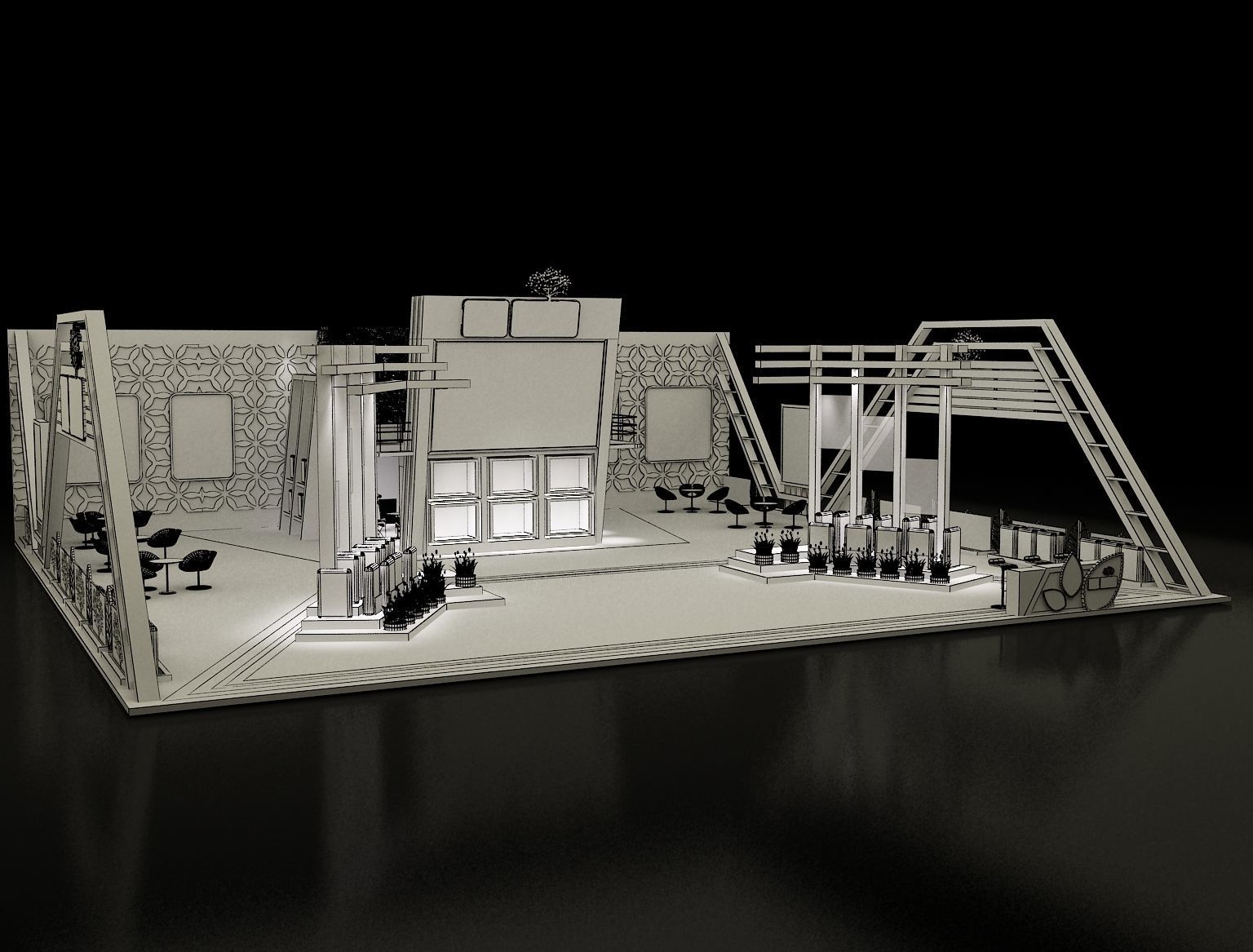 Booth Exhibition Stand a296 3D model_1