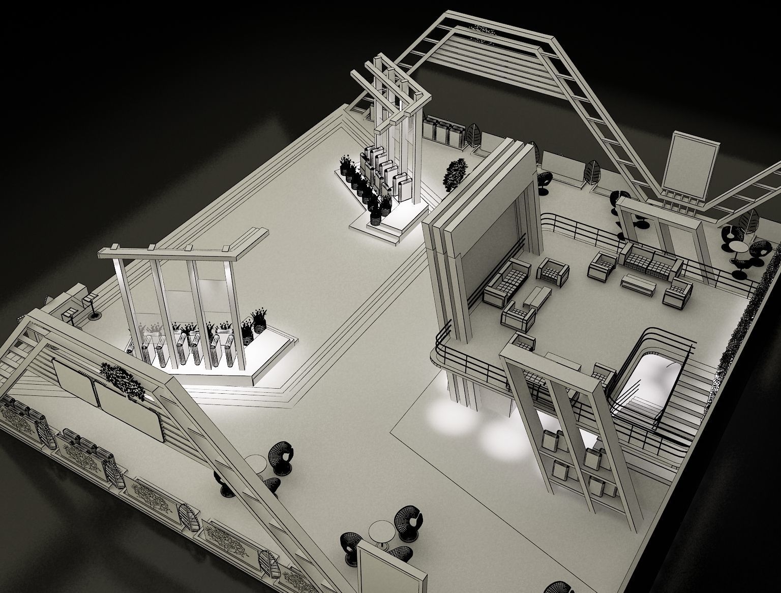 Booth Exhibition Stand a296 3D model_18