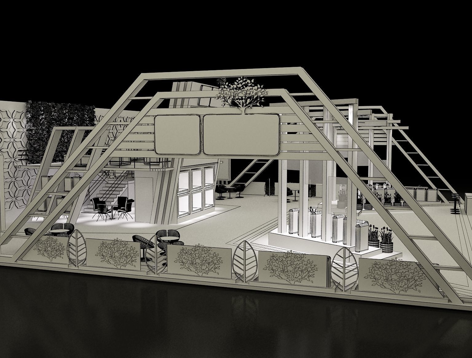 Booth Exhibition Stand a296 3D model_4