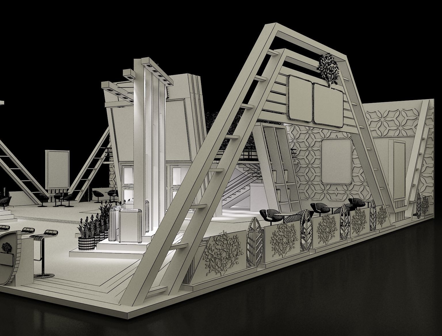 Booth Exhibition Stand a296 3D model_26