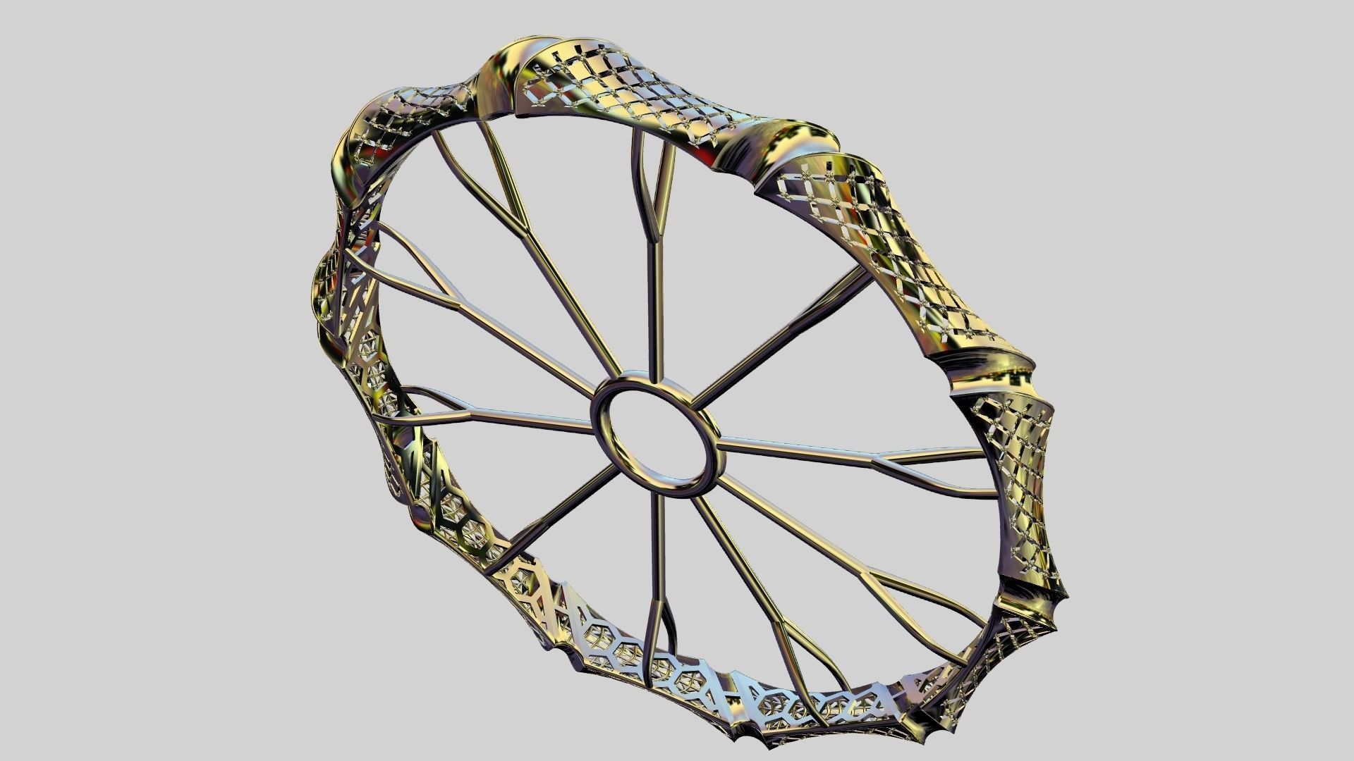 Fusion bracelet bangle 07 in 4 sizes 3D print model_4