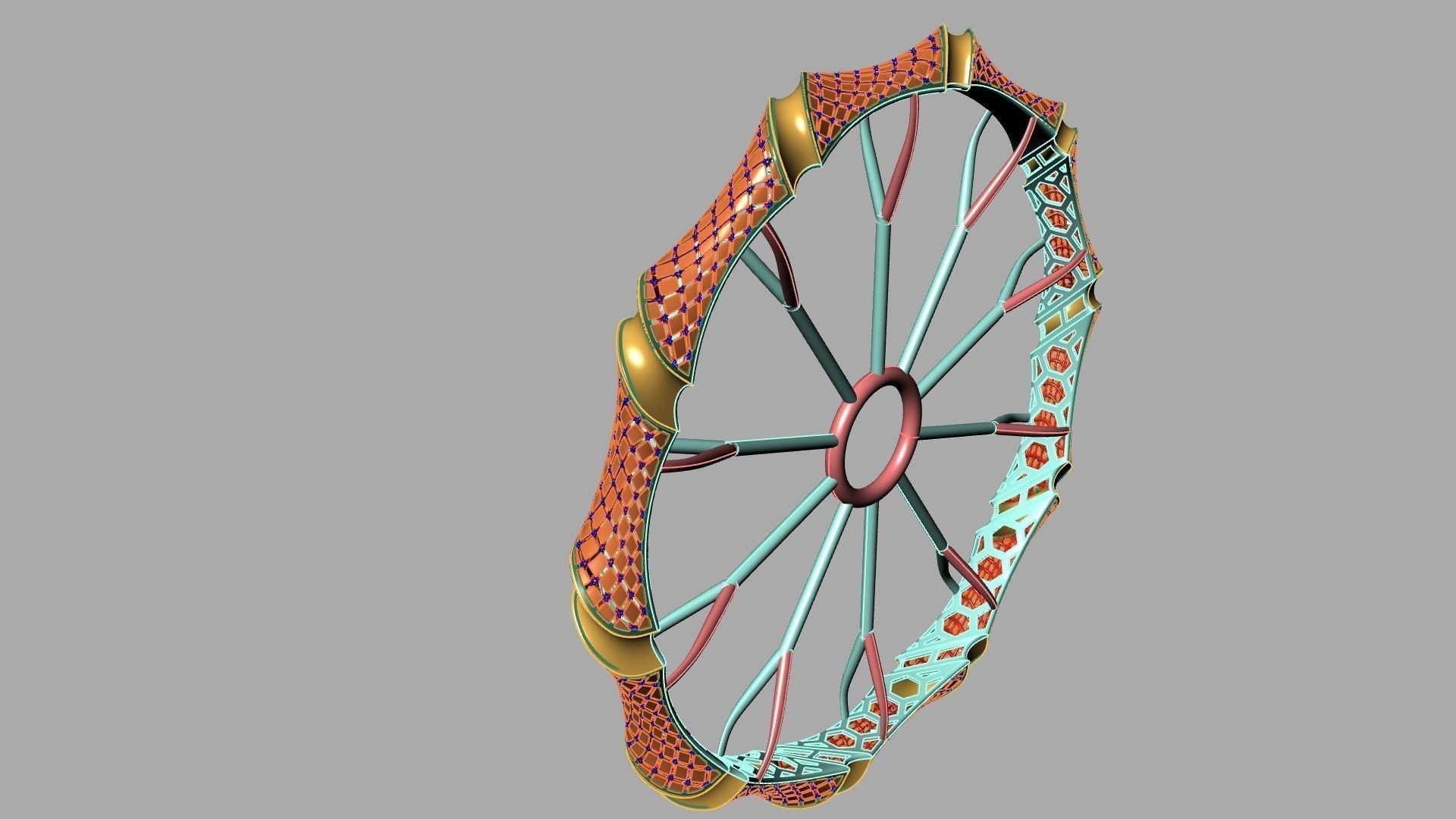 Fusion bracelet bangle 07 in 4 sizes 3D print model_3