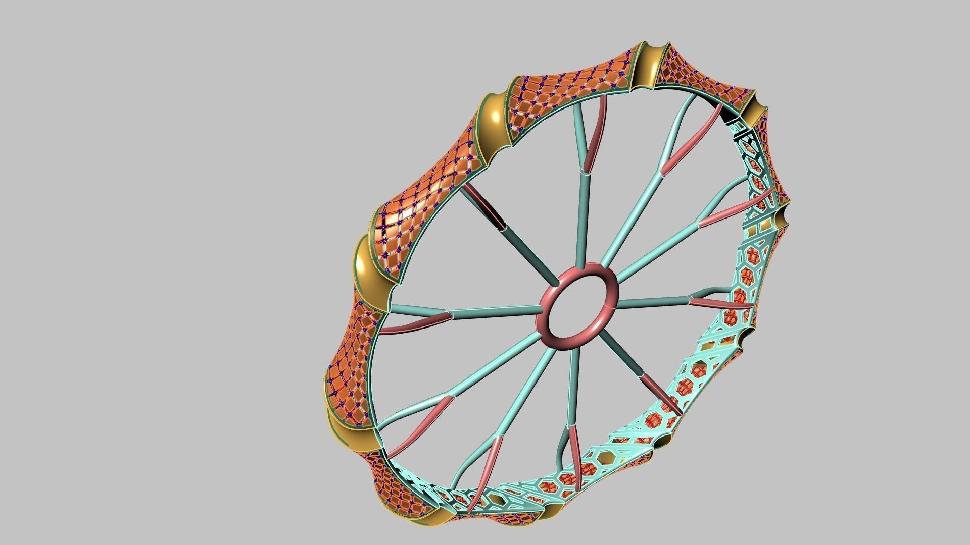 Fusion bracelet bangle 07 in 4 sizes 3D print model_5