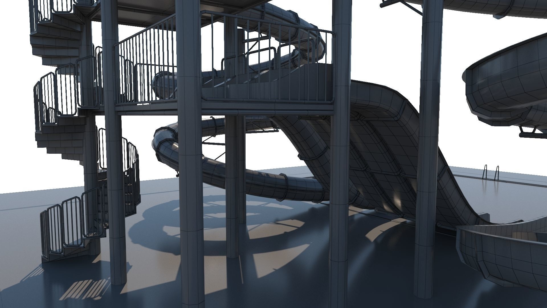 Water Slide Low-poly 3D model_23
