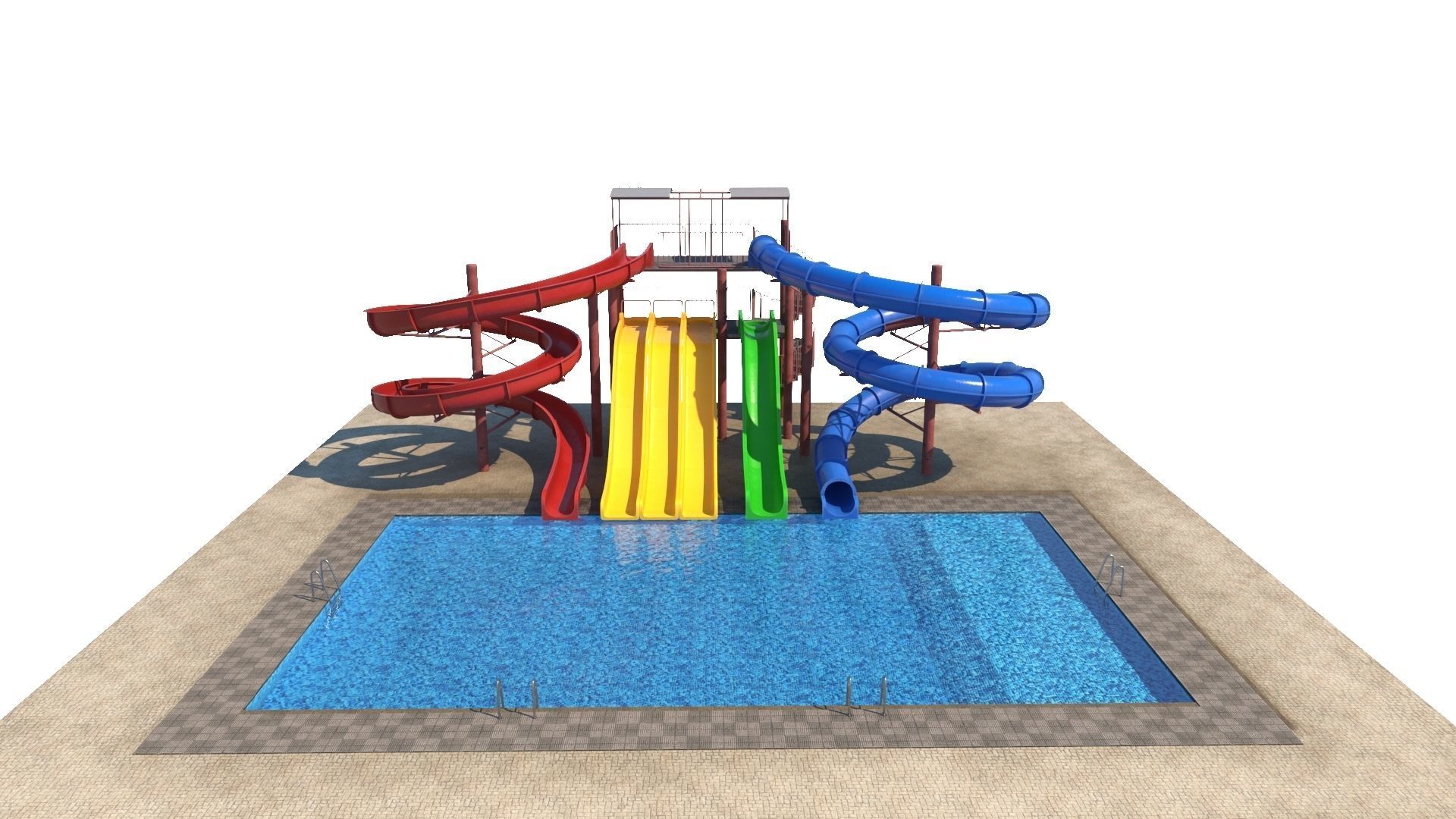 Water Slide Low-poly 3D model_18