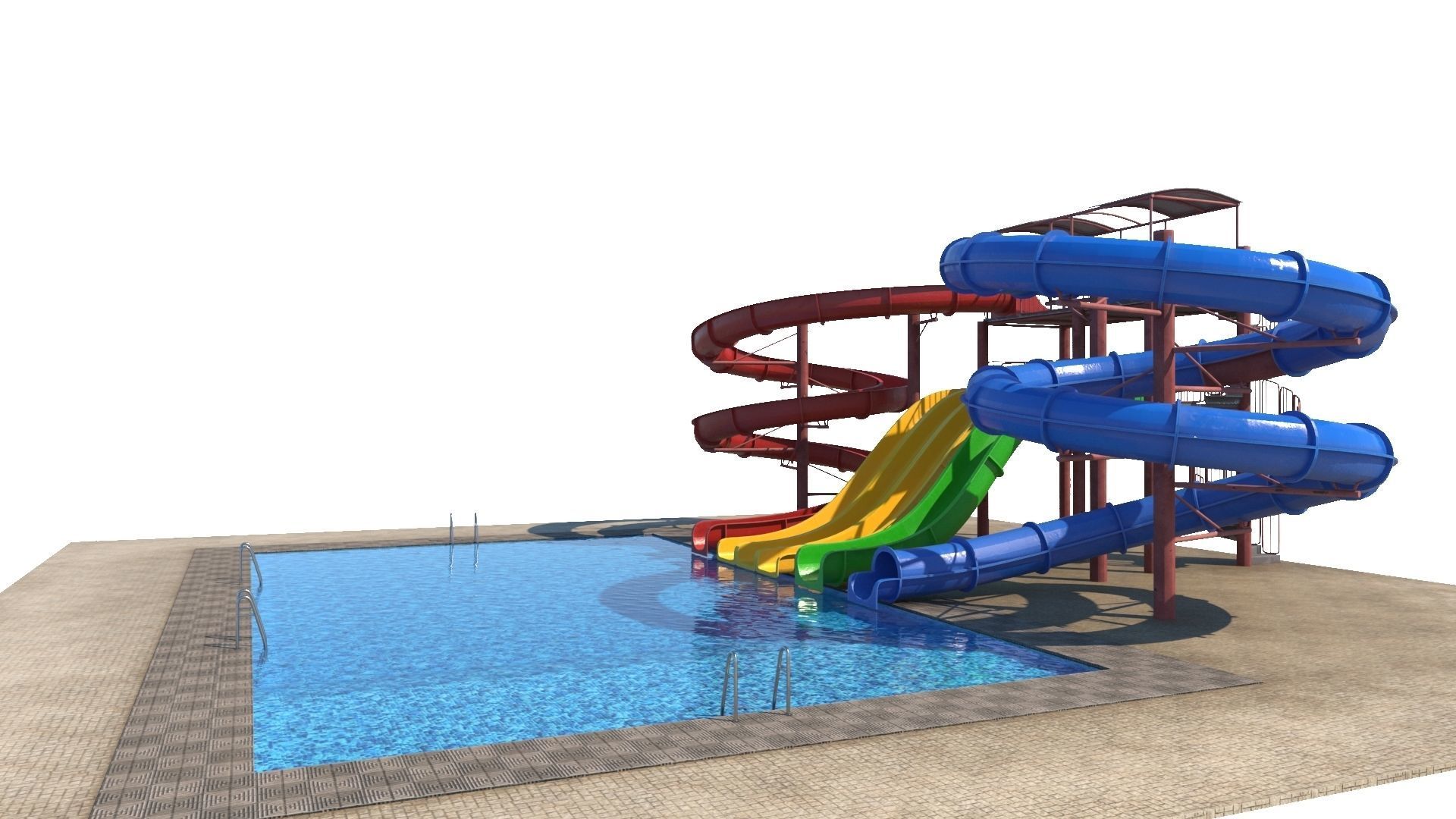 Water Slide Low-poly 3D model_15