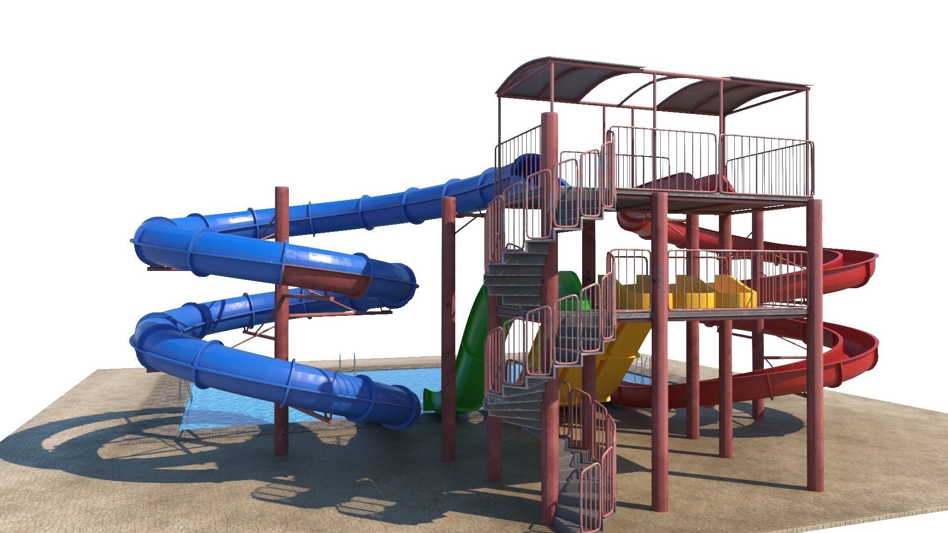 Water Slide Low-poly 3D model_13