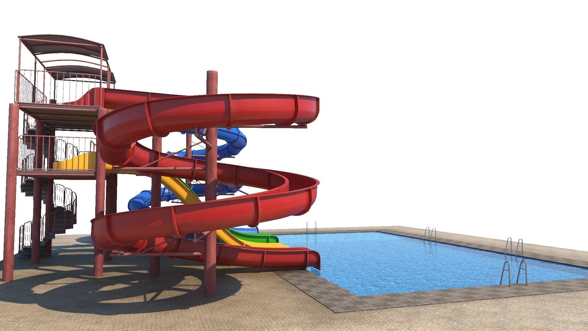 Water Slide Low-poly 3D model_10