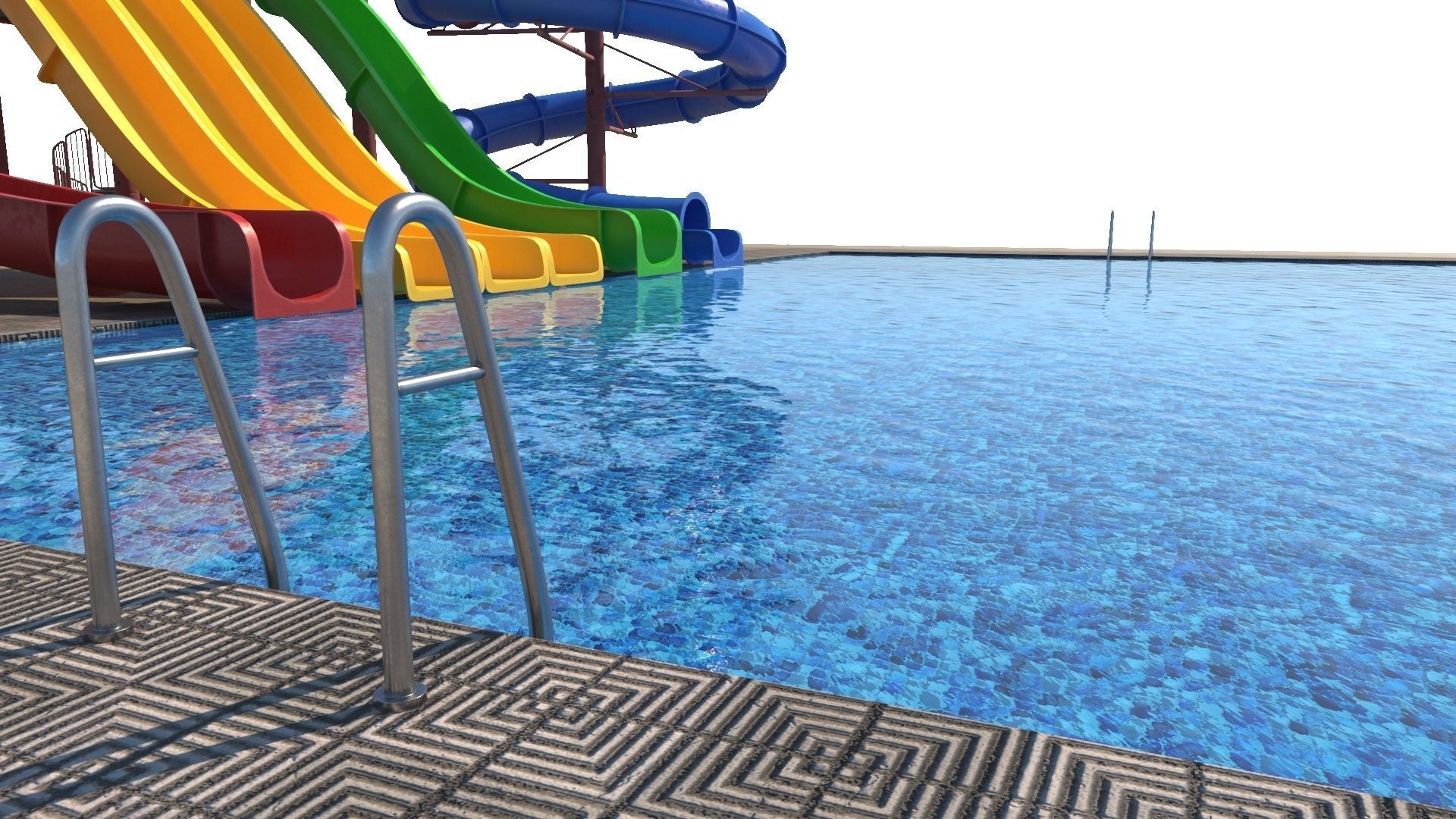 Water Slide Low-poly 3D model_5