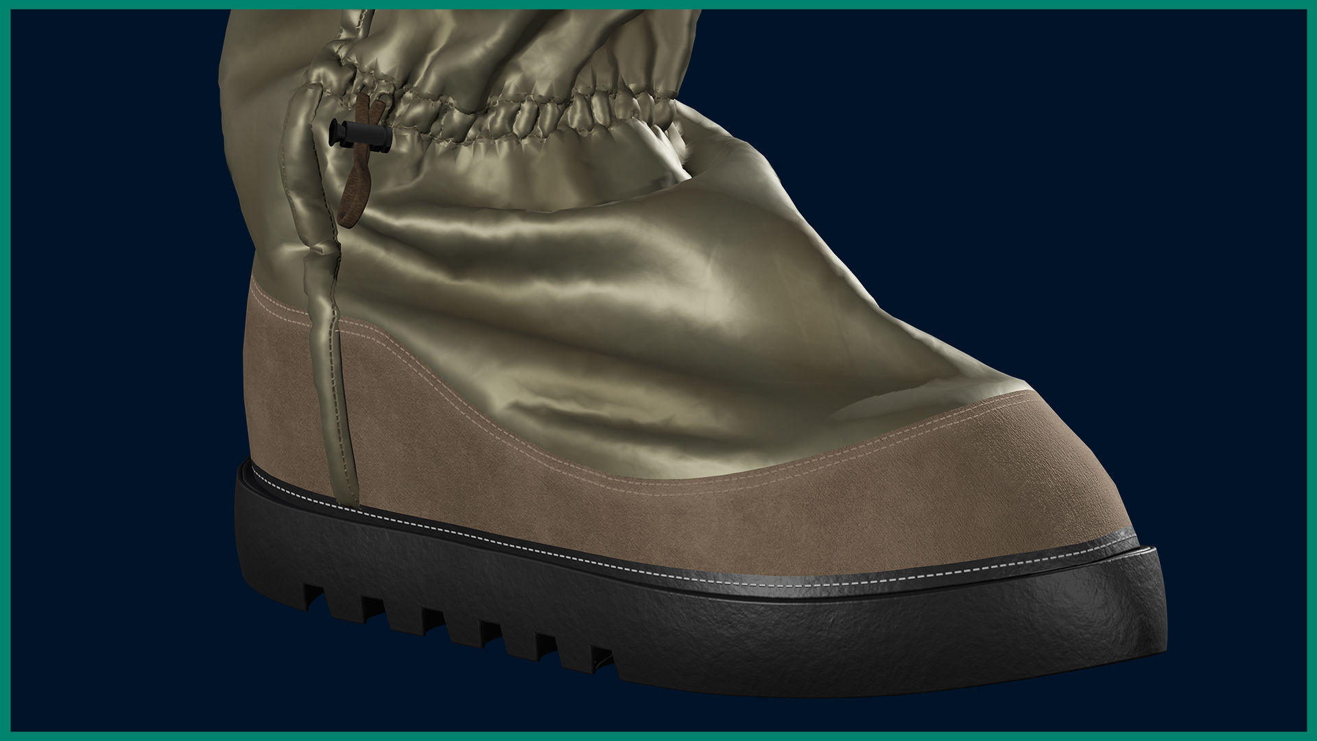 female rain boot with texture 3D model_3